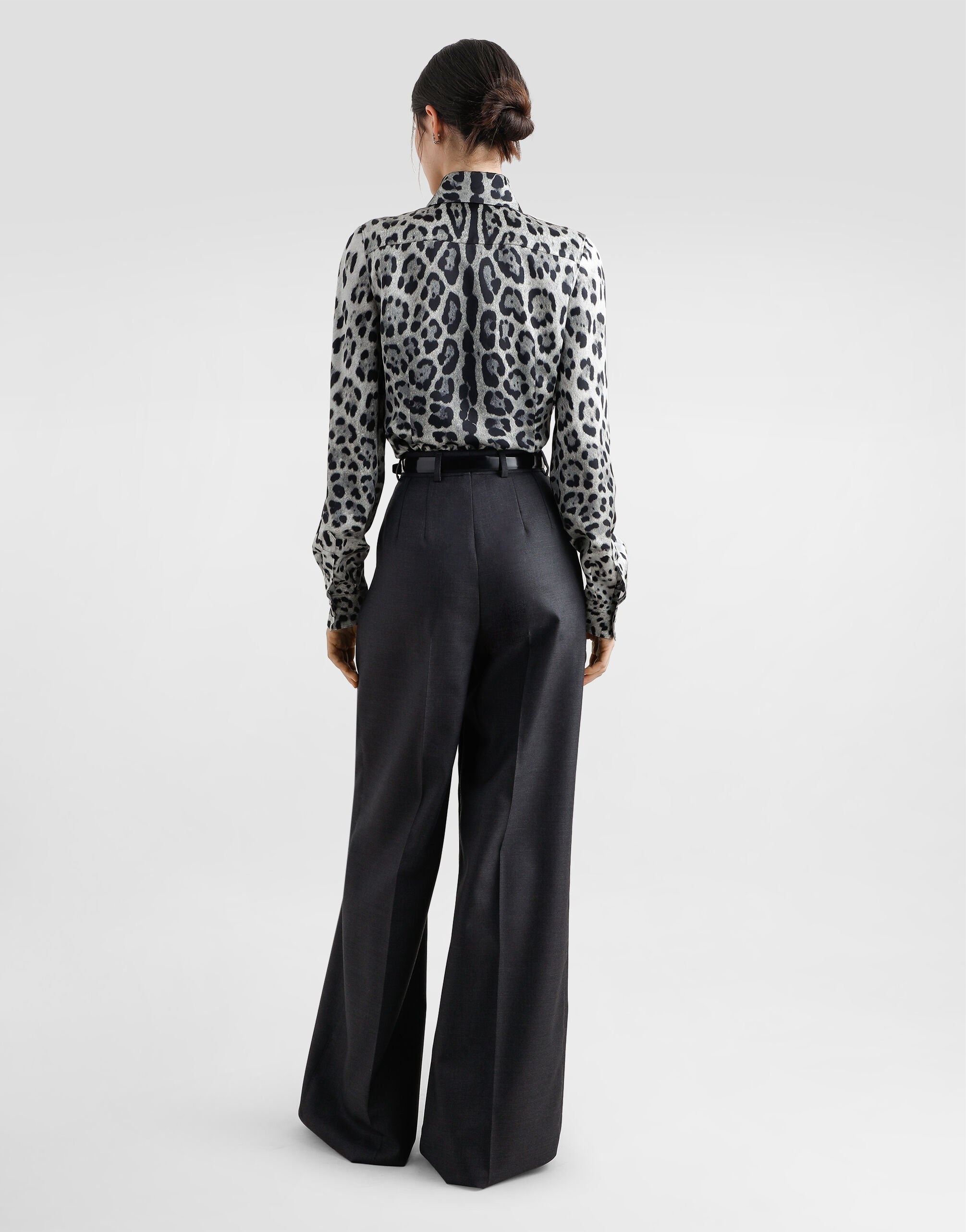 Leopard-print silk satin shirt - 3