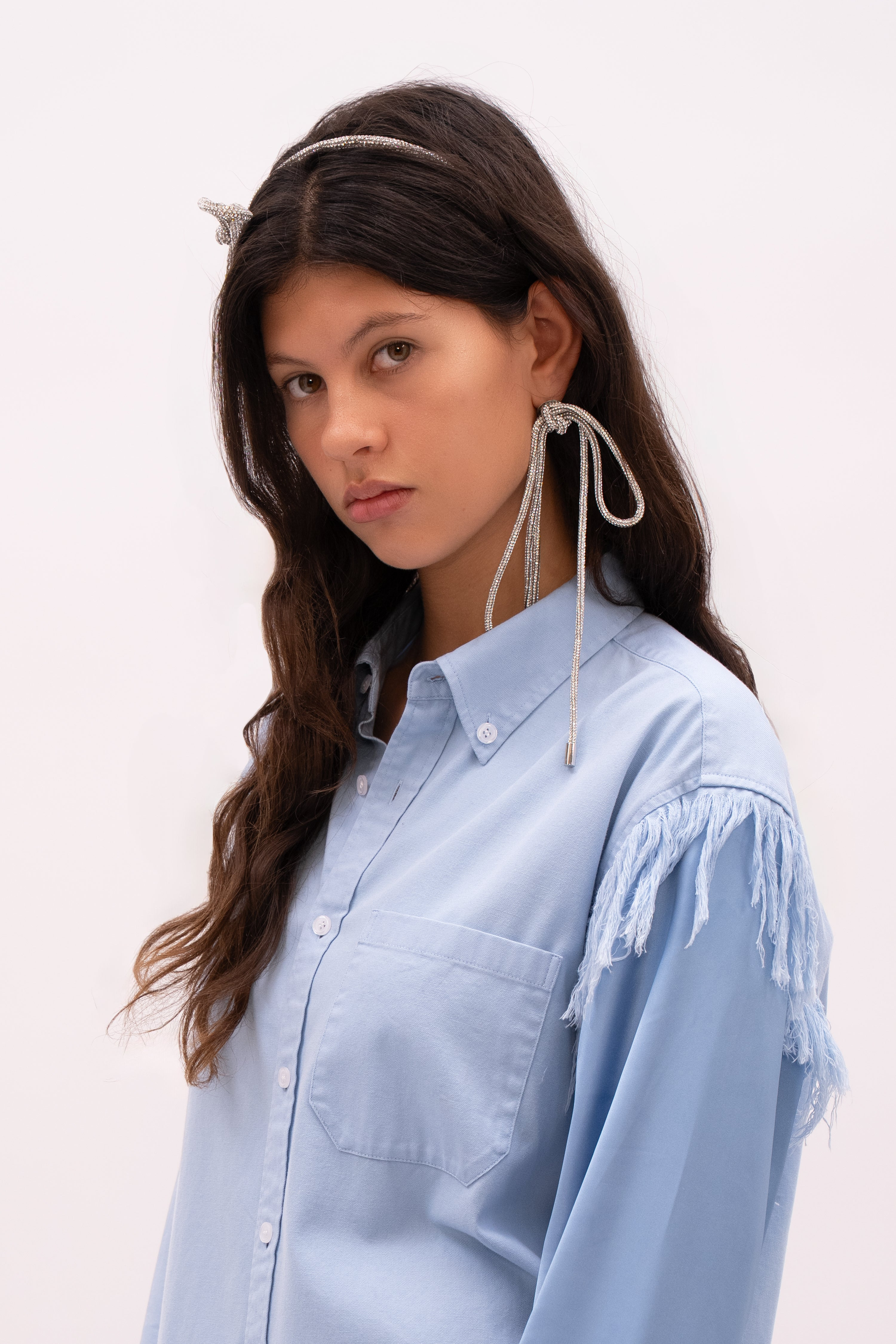 LONG CRYSTAL KNOT EARRINGS - 3