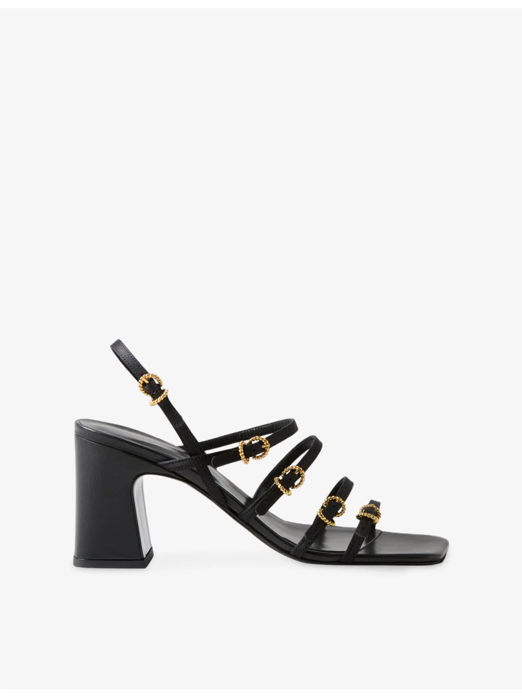 Strappy Satin Heeled Sandals - 1