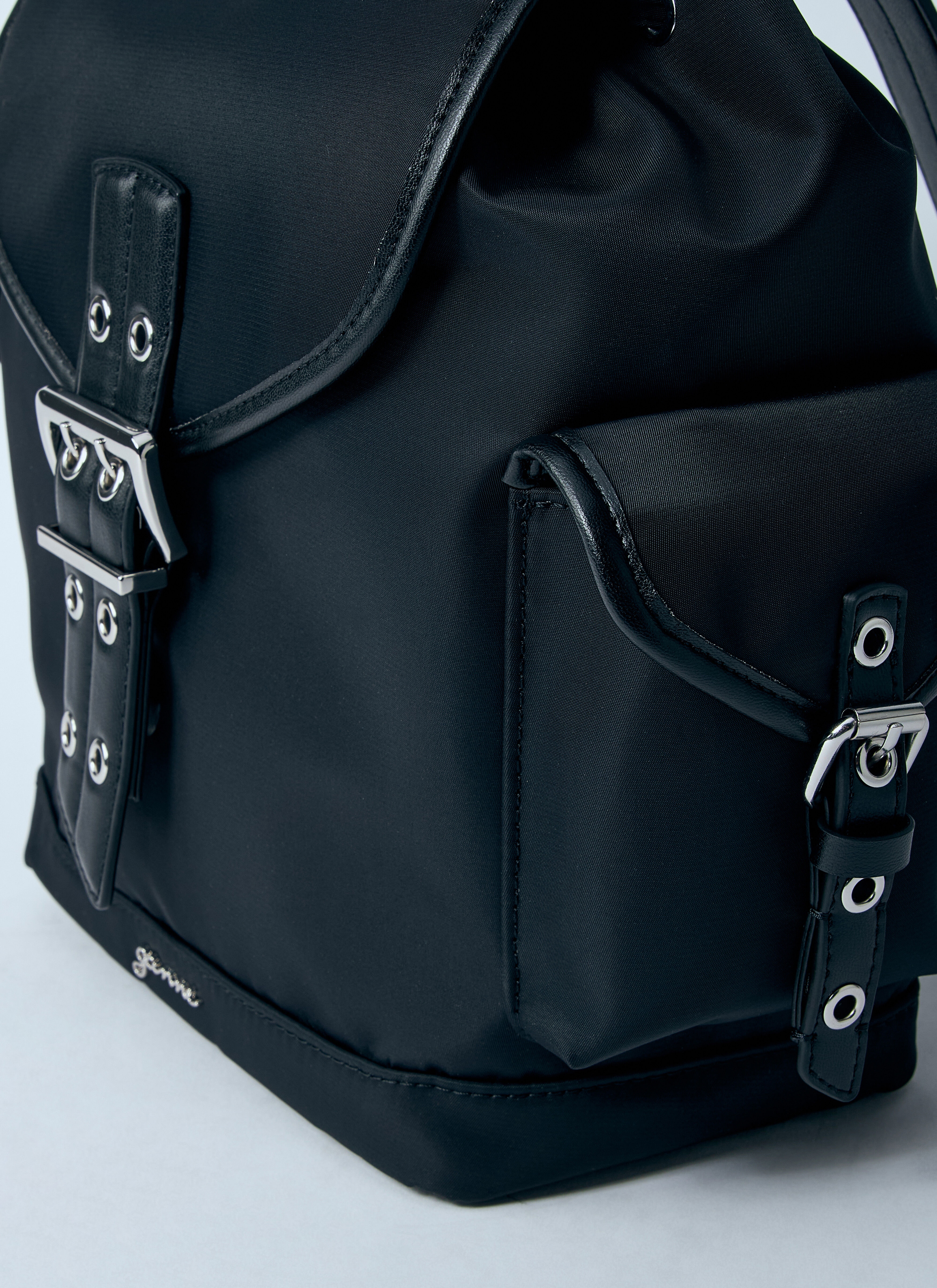 バックパック・リュック Ganni SMALL LOGO BUCKY BACKPACK GANNI Small Bucky Backpack | lncc | REVERSIBLE