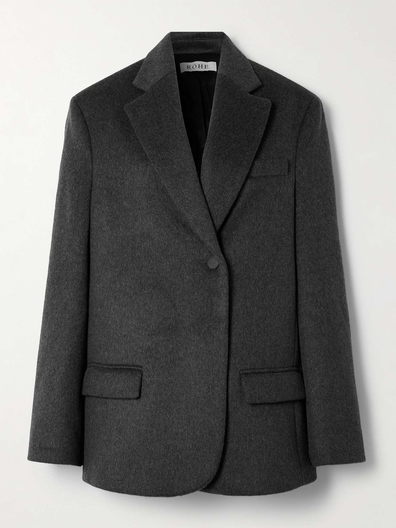 Asymmetric recycled wool-blend blazer - 1