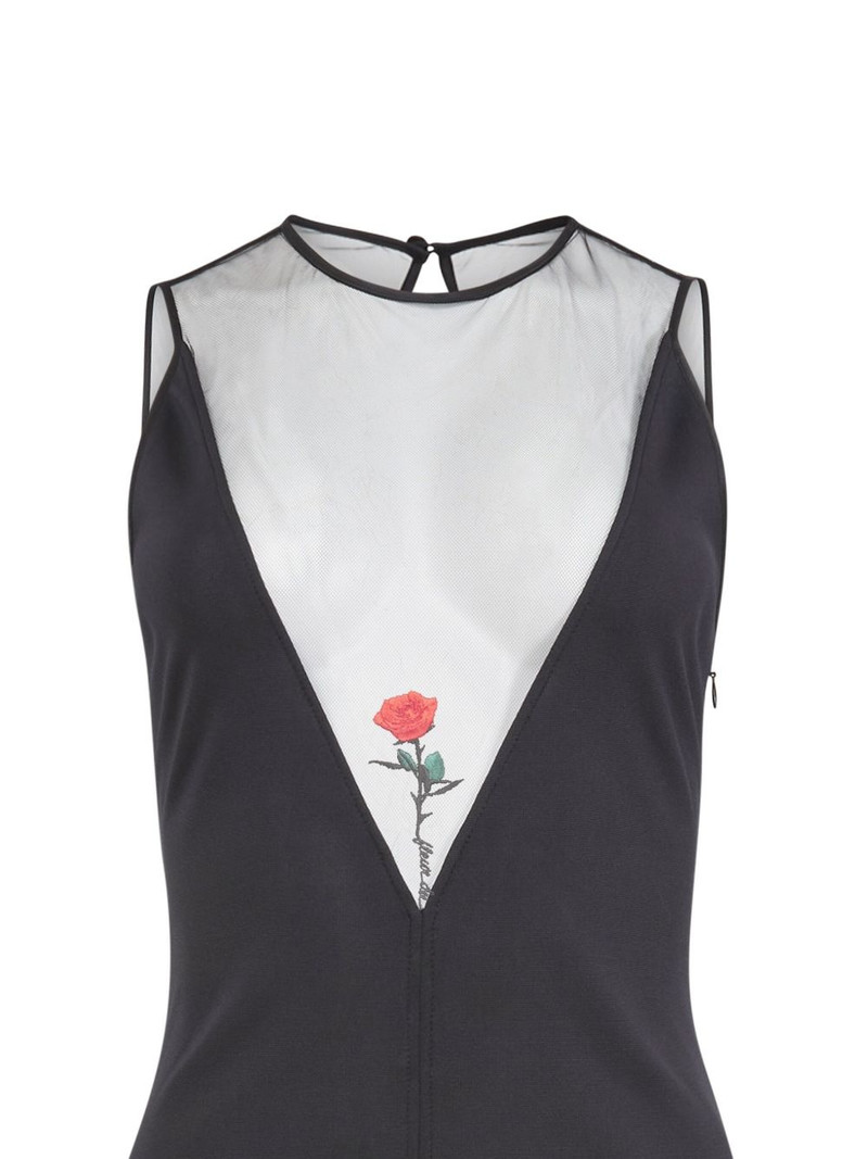 Fleur du Mal rose-embroidered maxi dress outlook