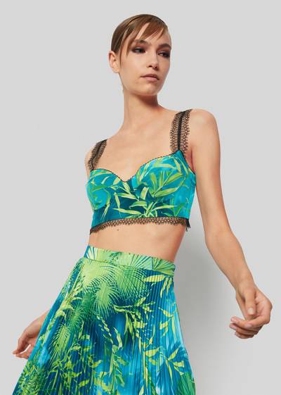 VERSACE Jungle Print Silk Bralette Top outlook