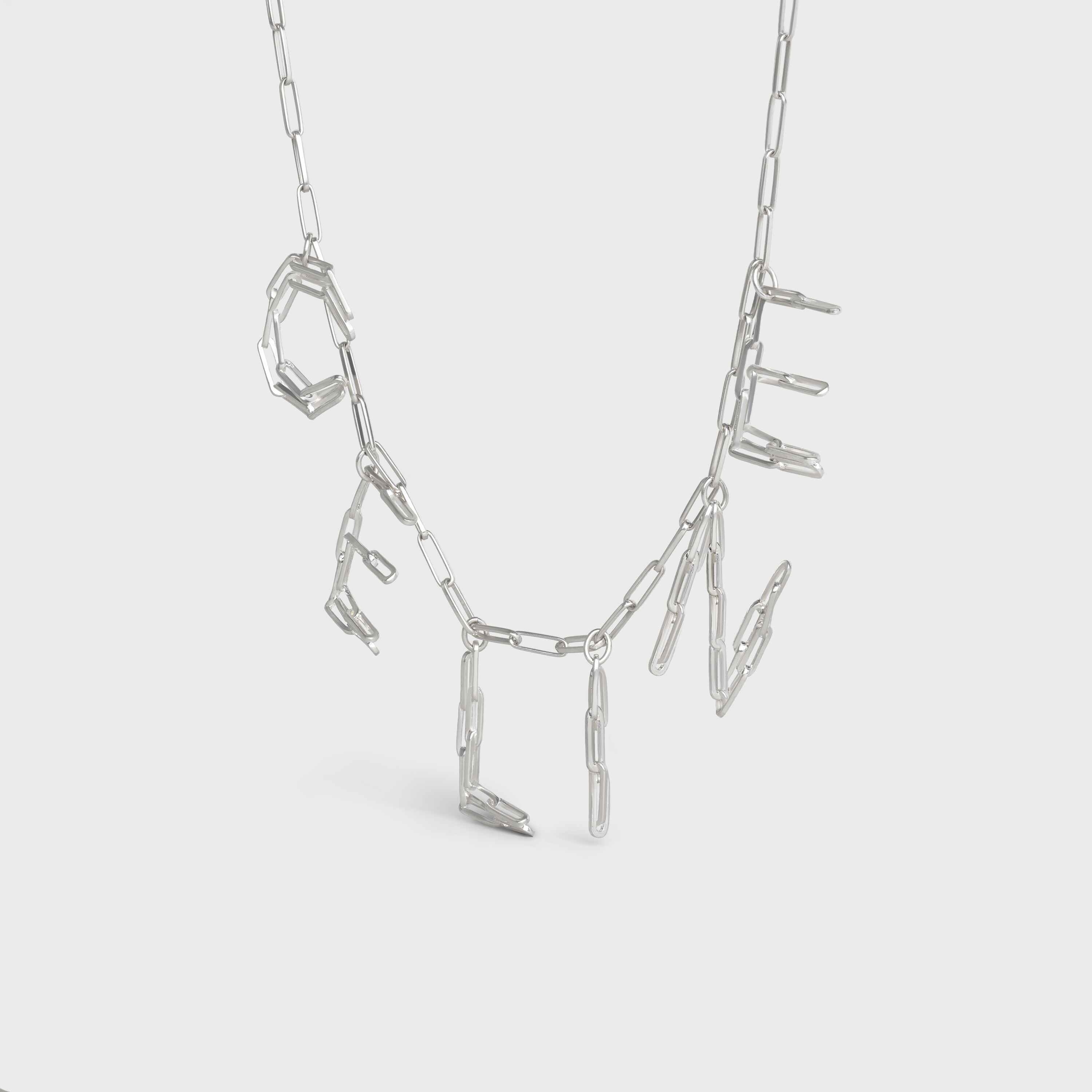 Celine Necklace in Silver Brass - 3