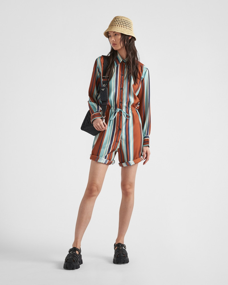 Prada Printed silk jumpsuit outlook