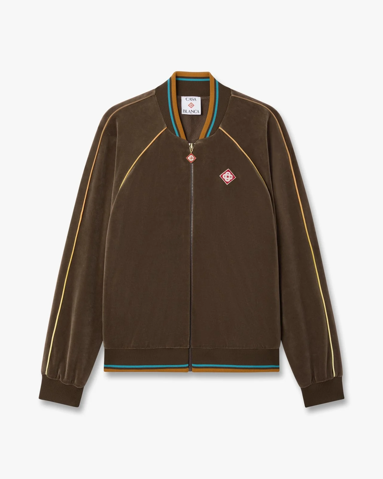 Dark Brown Velour Track Jacket | Casablanca Paris - 1