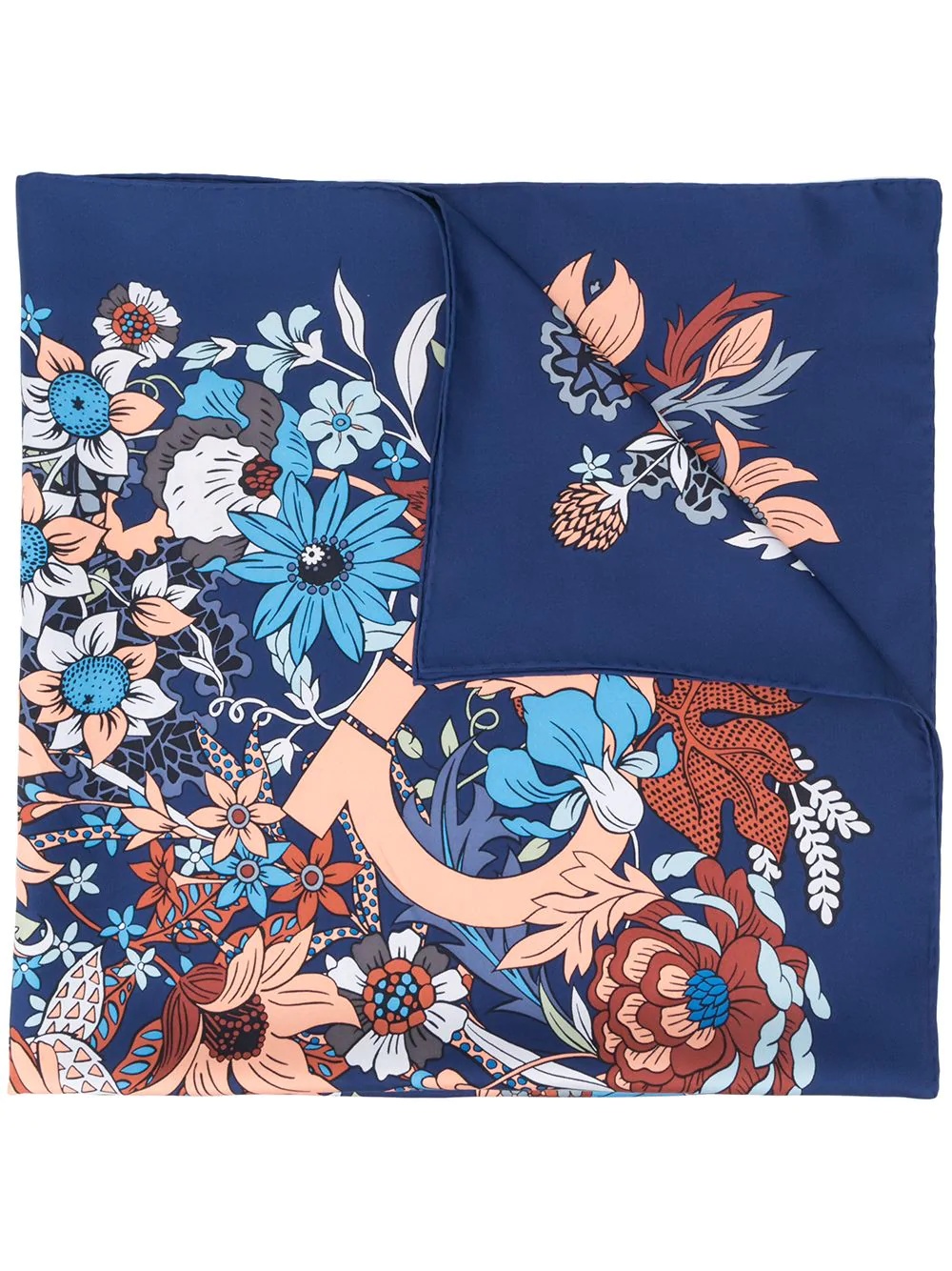 floral print silk foulard - 1