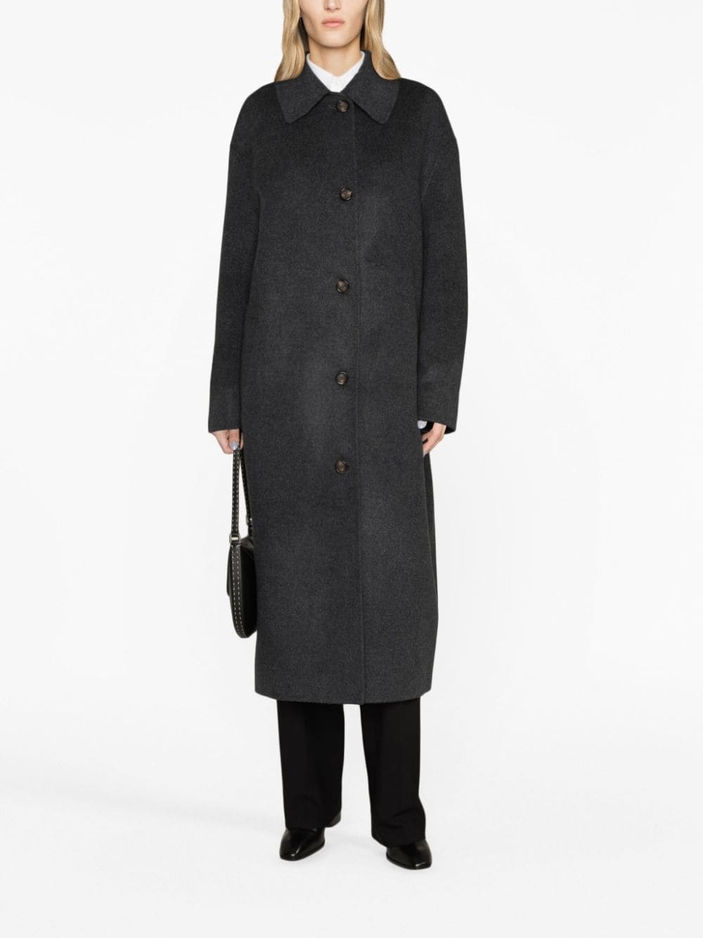 single-breasted wool coat - 2