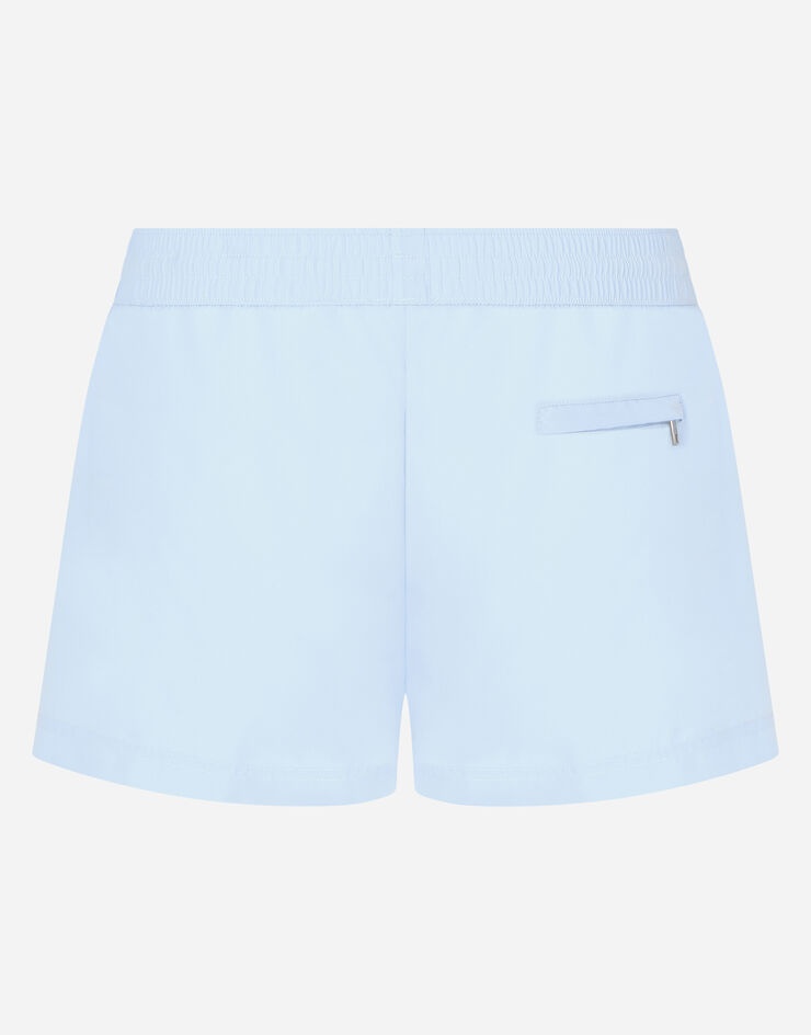 Short swim trunks with branded plate - 3