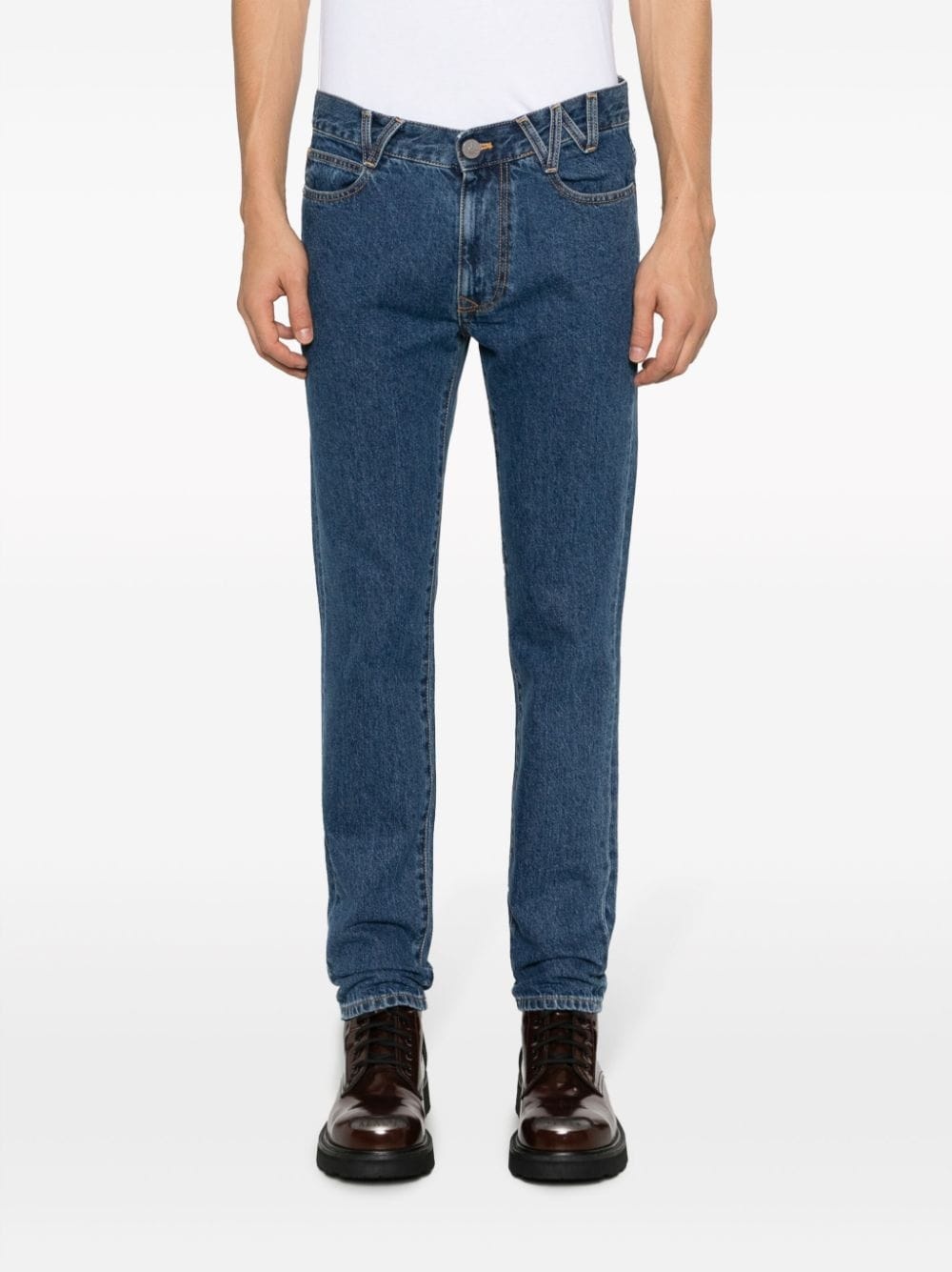 VW-print tapered-leg jeans - 3