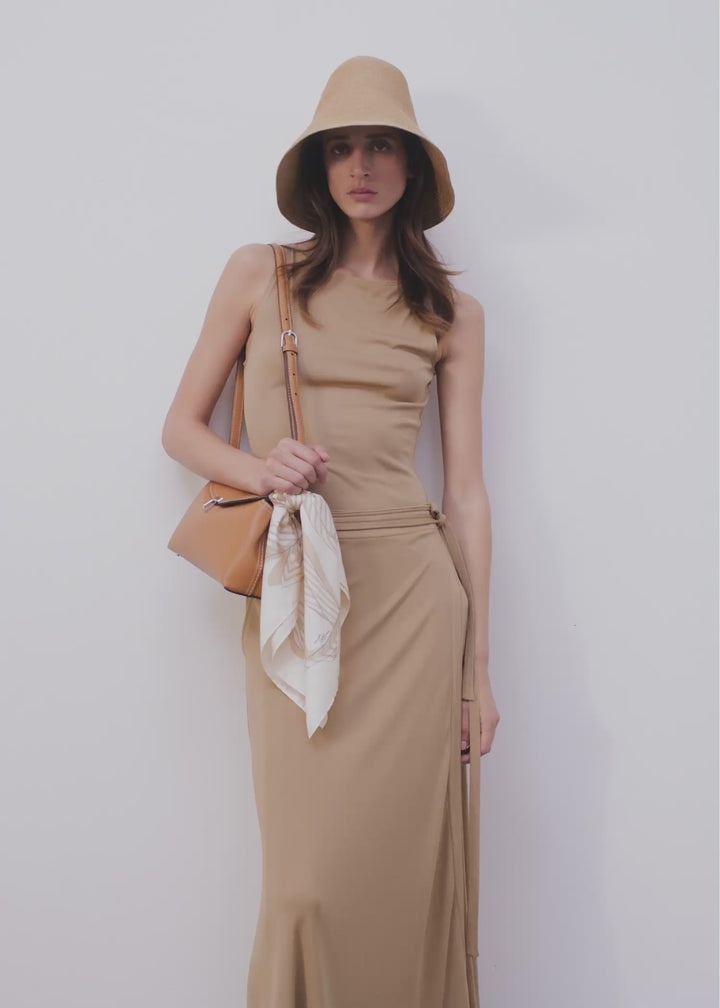Tie-waist wrap skirt nutmeg - 6