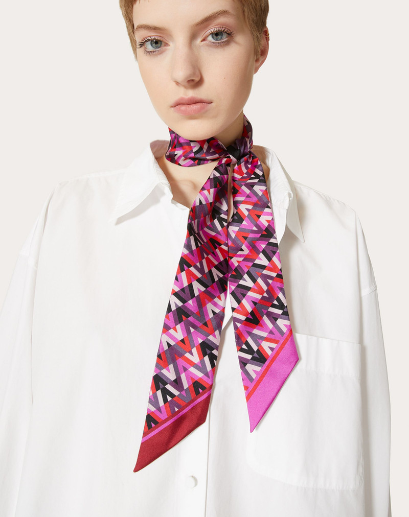 V OPTICAL VALENTINO ARCHIVE 1973 BANDEAU SCARF IN SILK TWILL 4