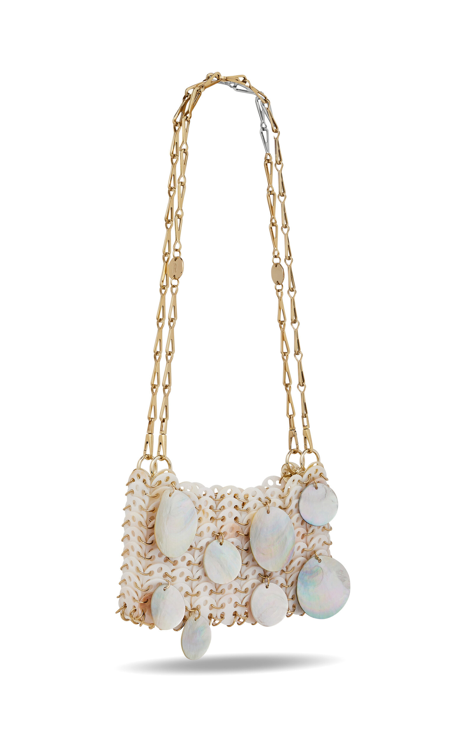 Mother of Pearl Chainmail Shoulder Bag silver - 3