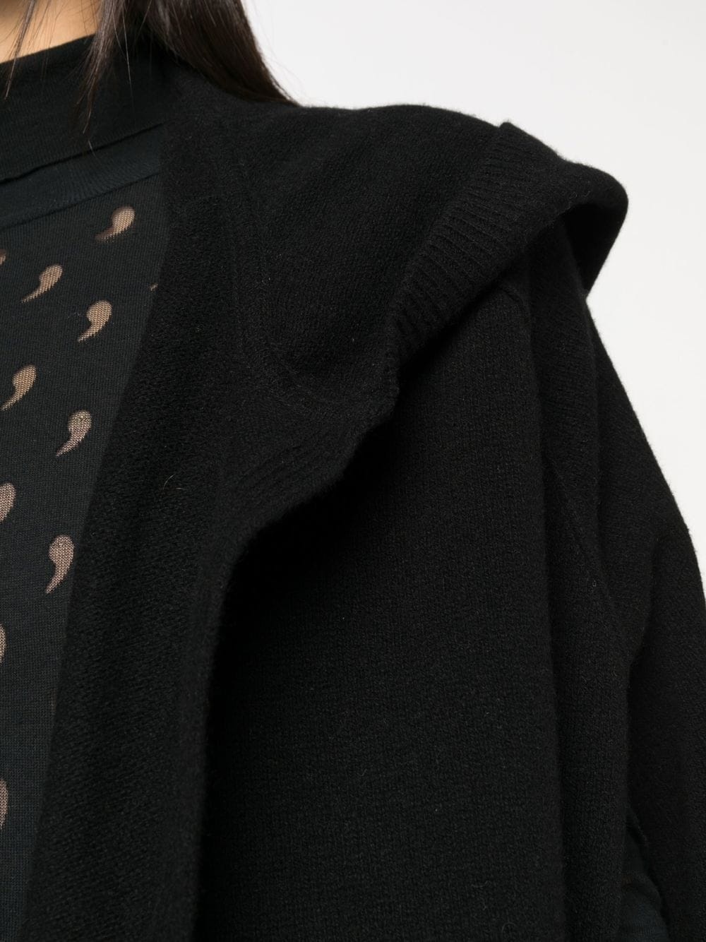 hooded knitted cardi-coat - 5