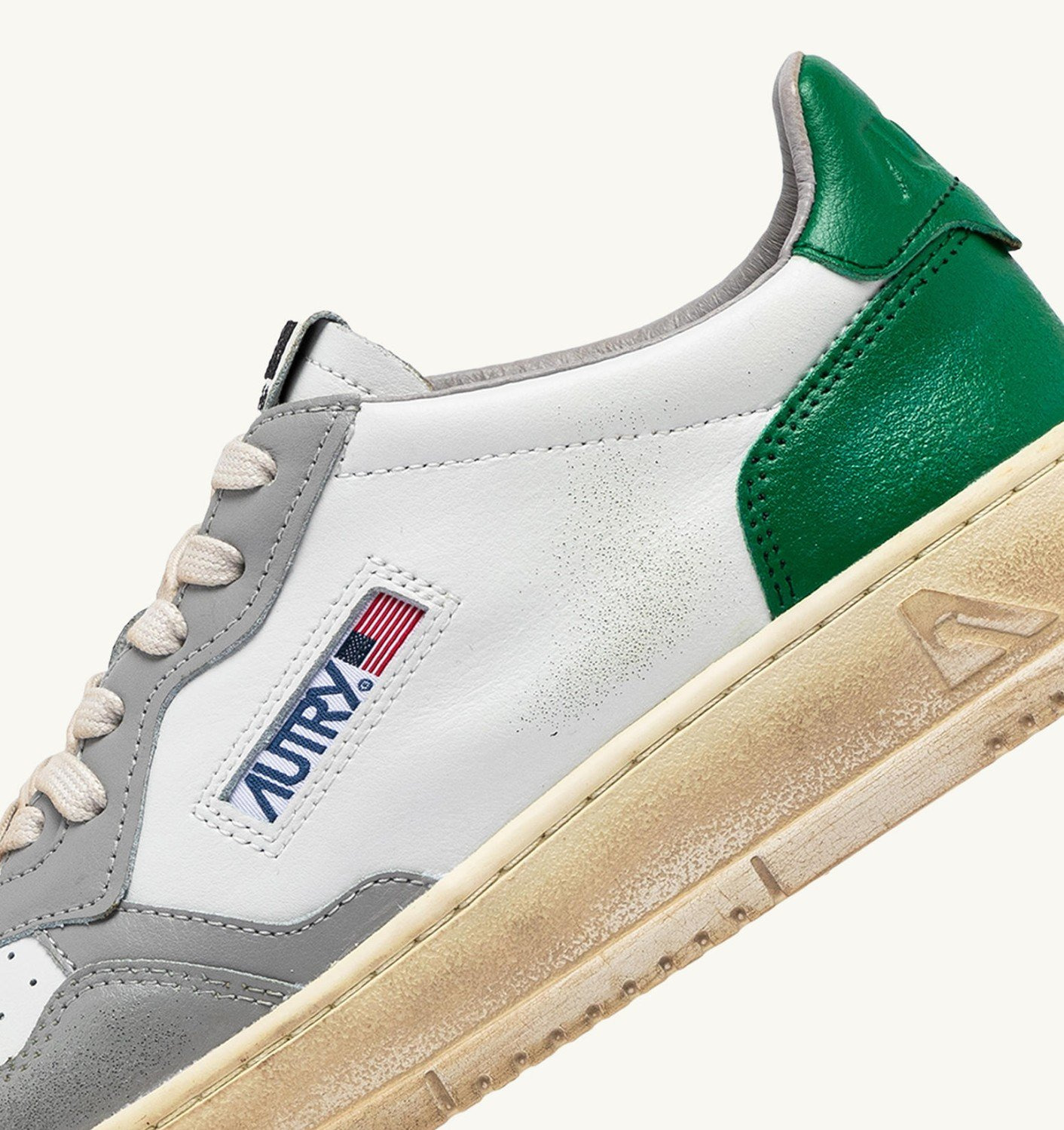 MEDALIST LOW SUPER VINTAGE SNEAKERS IN WHITE GREEN AND GRAY - 6