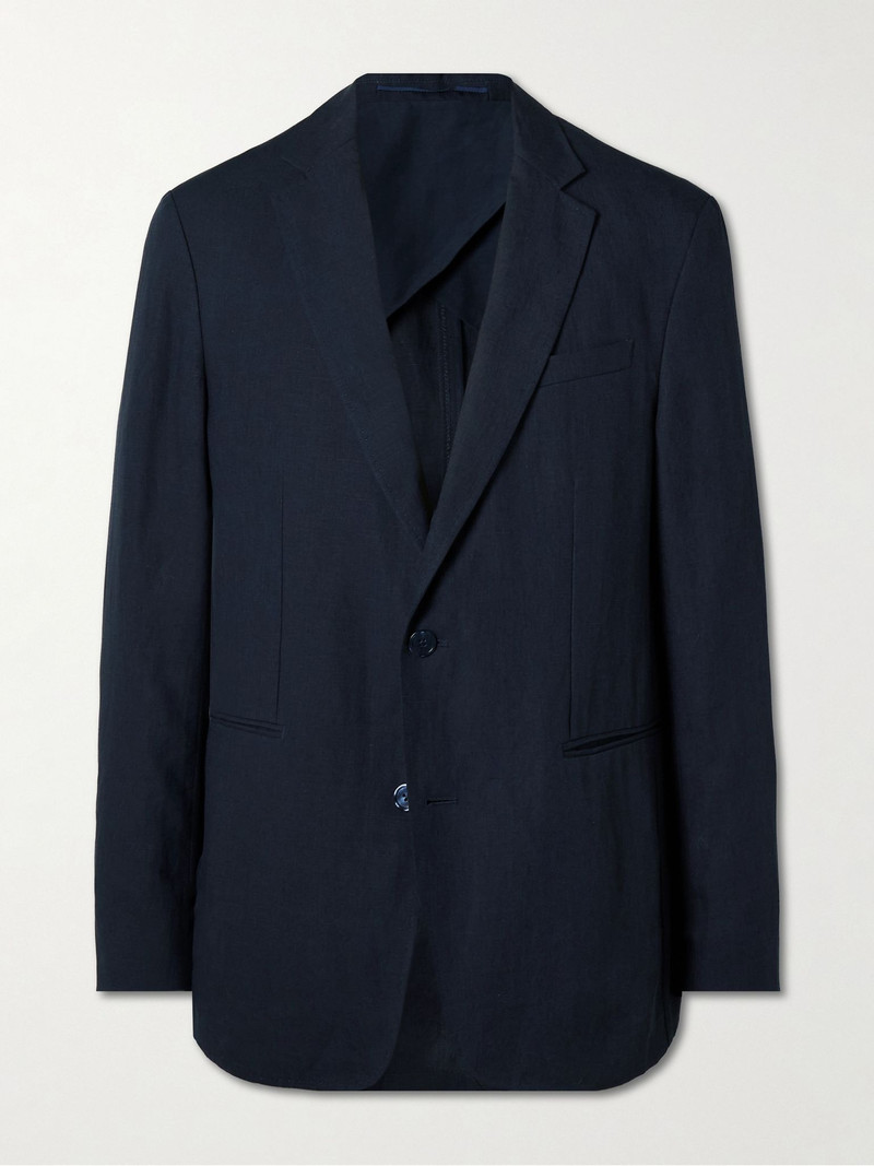 Garret Unstructured Linen Suit Jacket Navy 1
