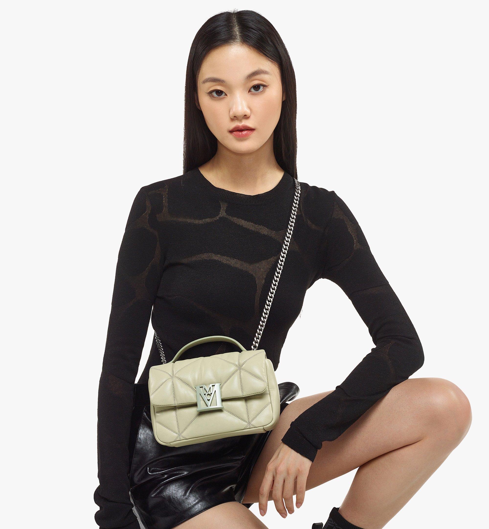 Travia Satchel in Cloud Quilted Leather - 6