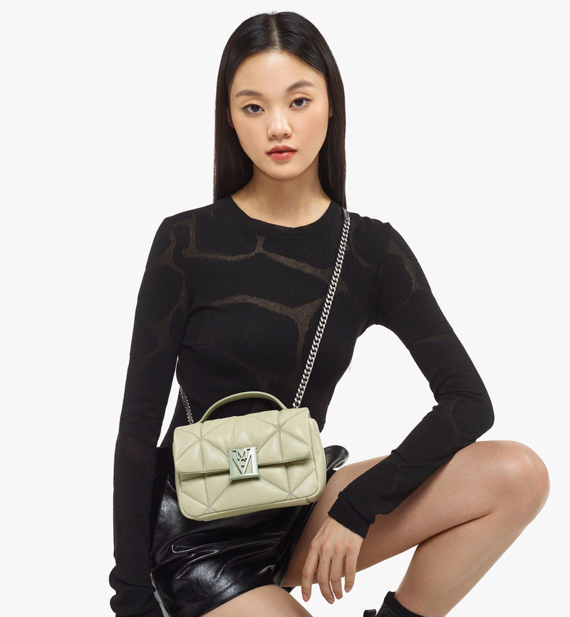 Travia Satchel in Cloud Quilted Leather 6