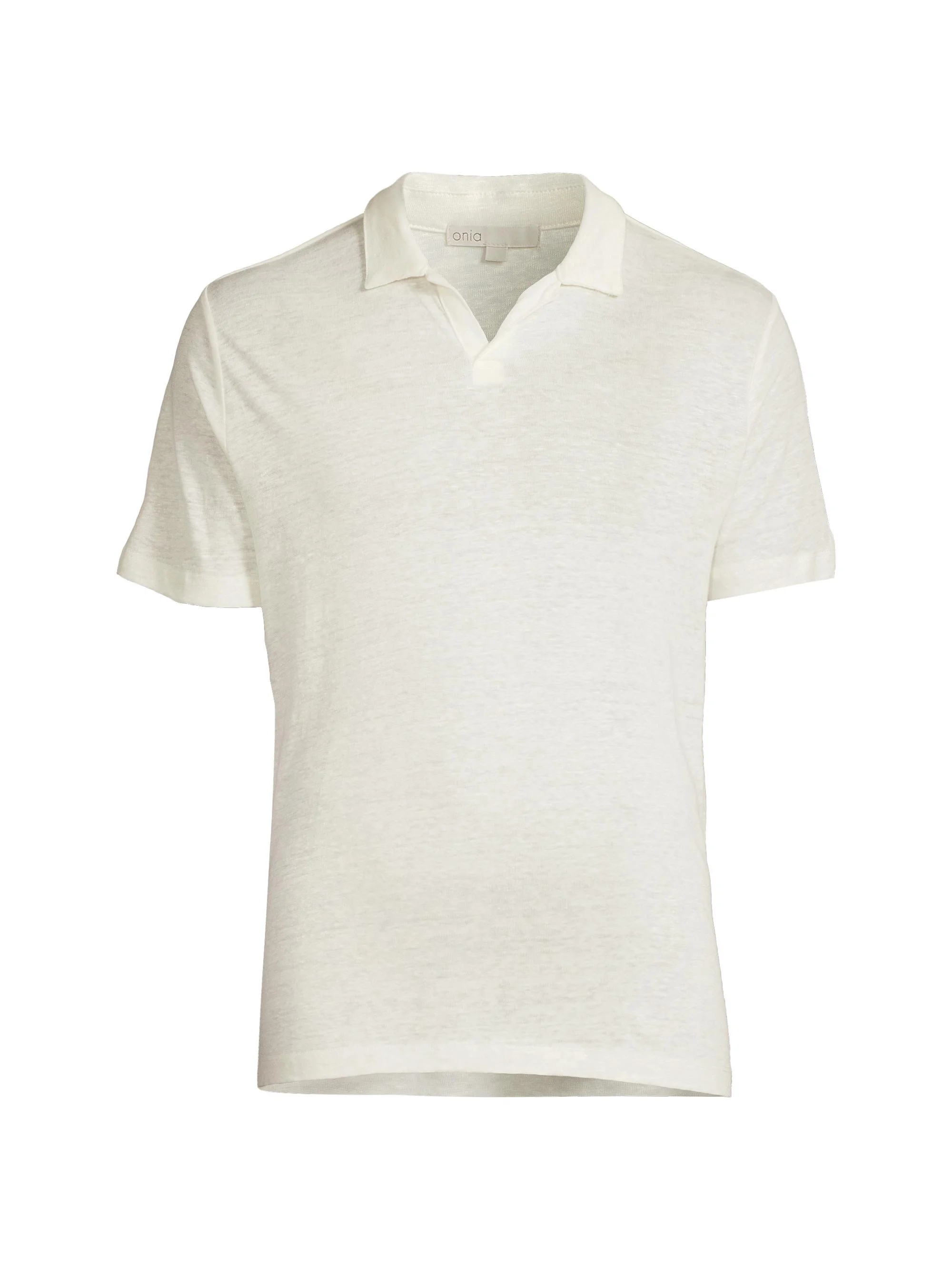 Men's Shaun Linen Polo Shirt - White - 1