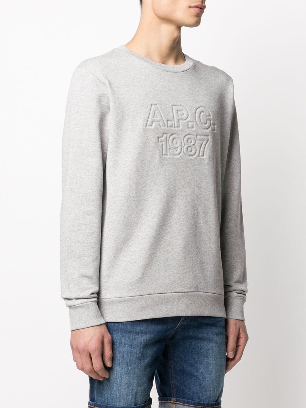 embossed logo sweatshirt - 3