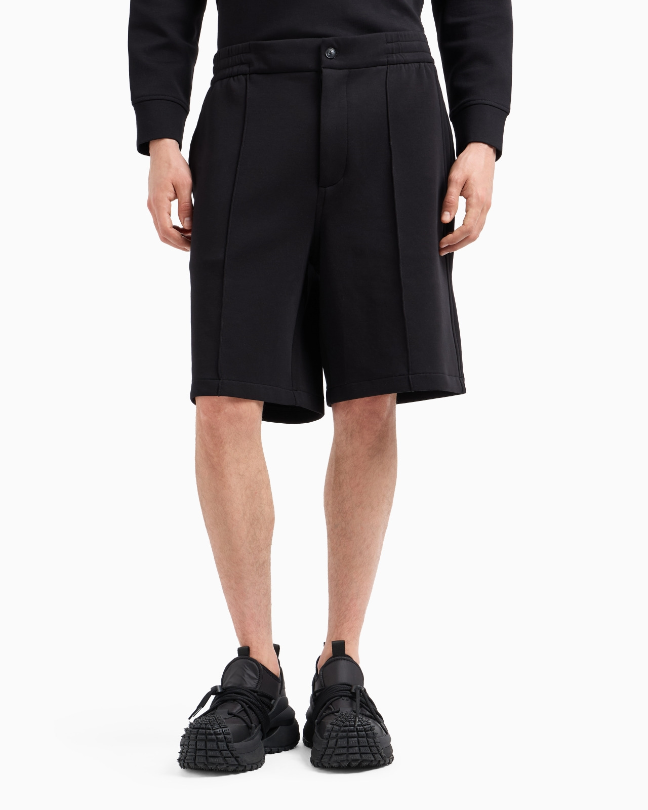 Double-jersey Bermuda shorts with ribs - 2
