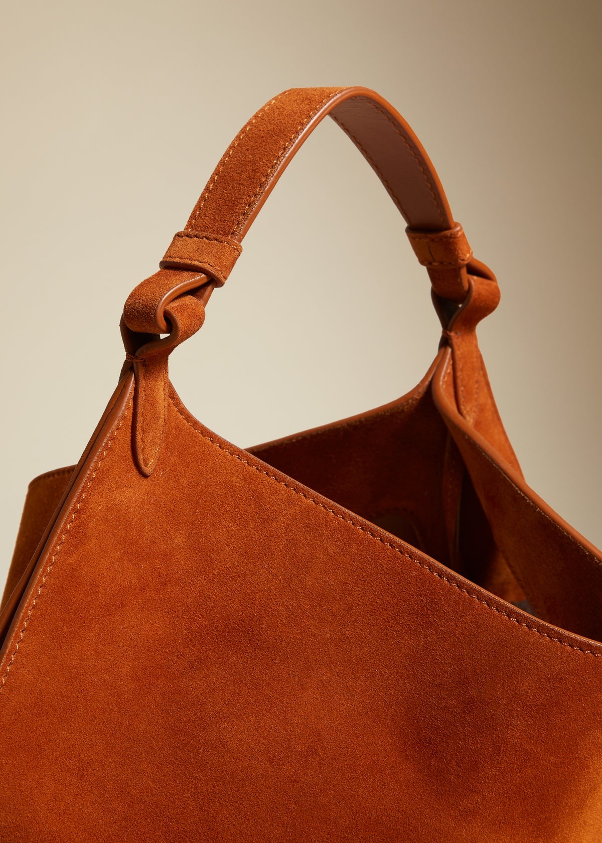 Mini Lotus suede tote bag - 7