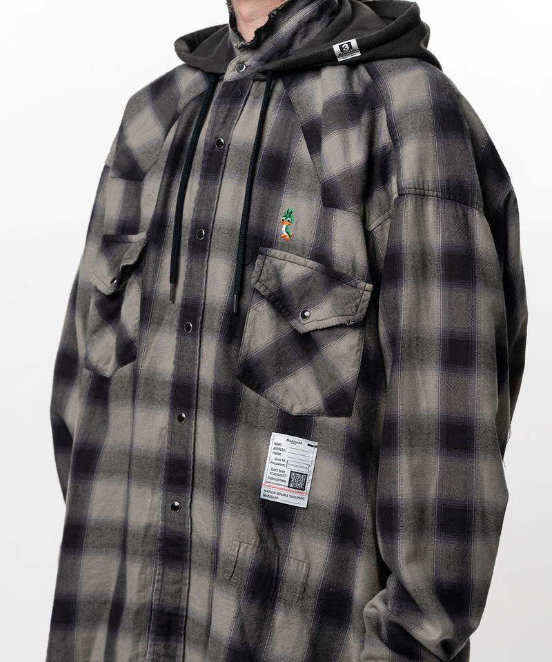 Maison MIHARAYASUHIRO Hoodie Combine Checkered Shirt outlook