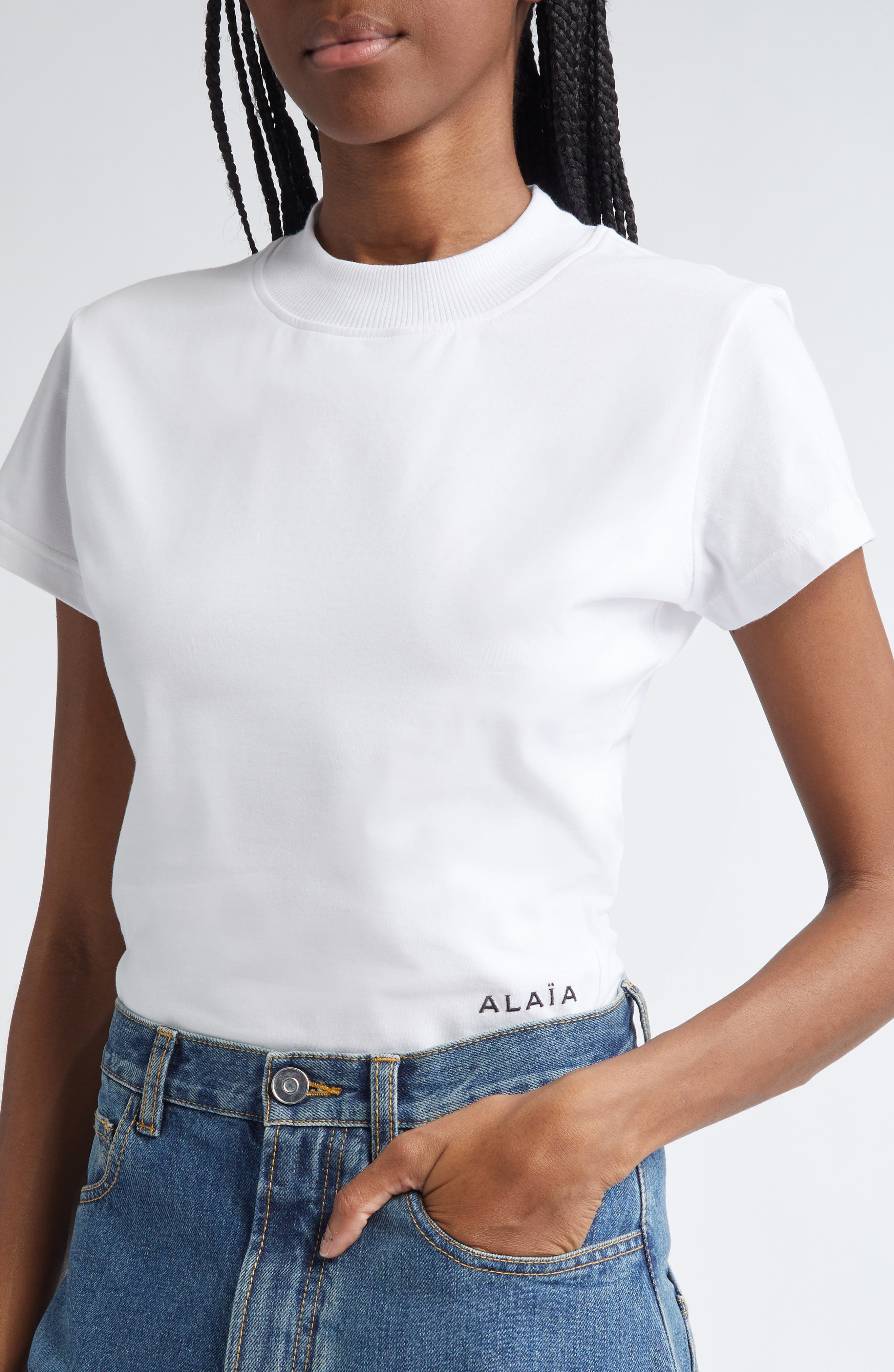 Alaïa T-Shirt Body in Blanc at Nordstrom - 5