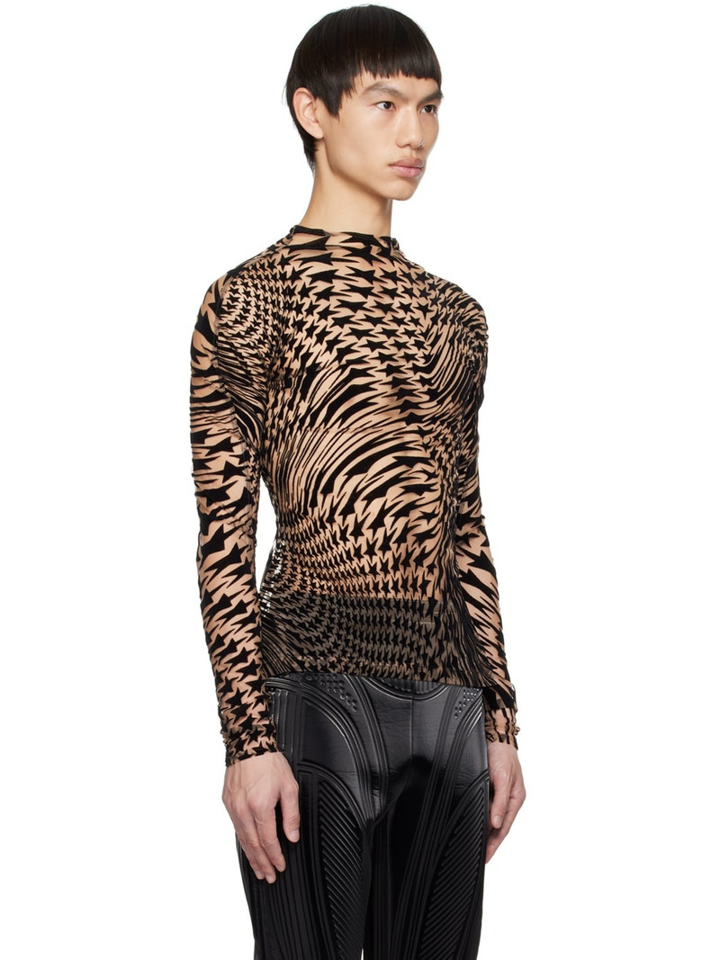 MUGLER Tan & Black Star Turtleneck outlook