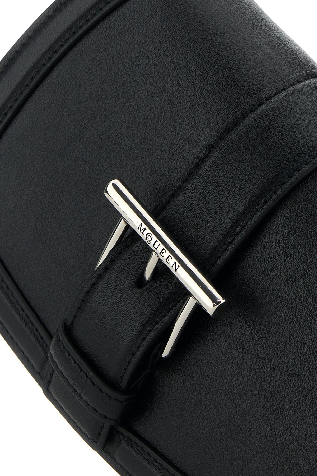 Black leather mini Satchel crossbody bag - 4