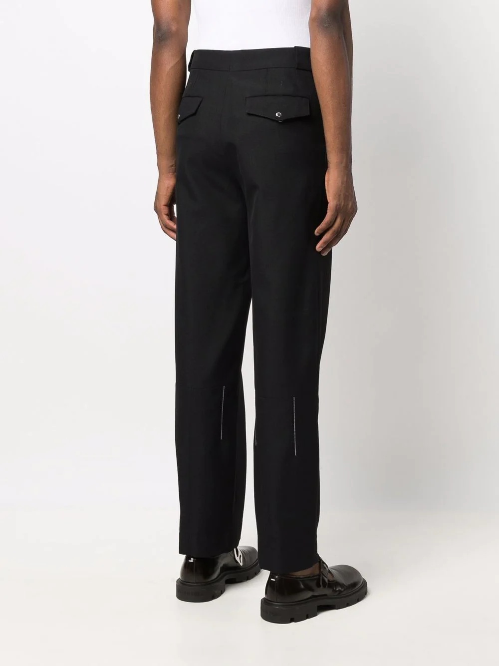 zip-detail tailored trousers - 4