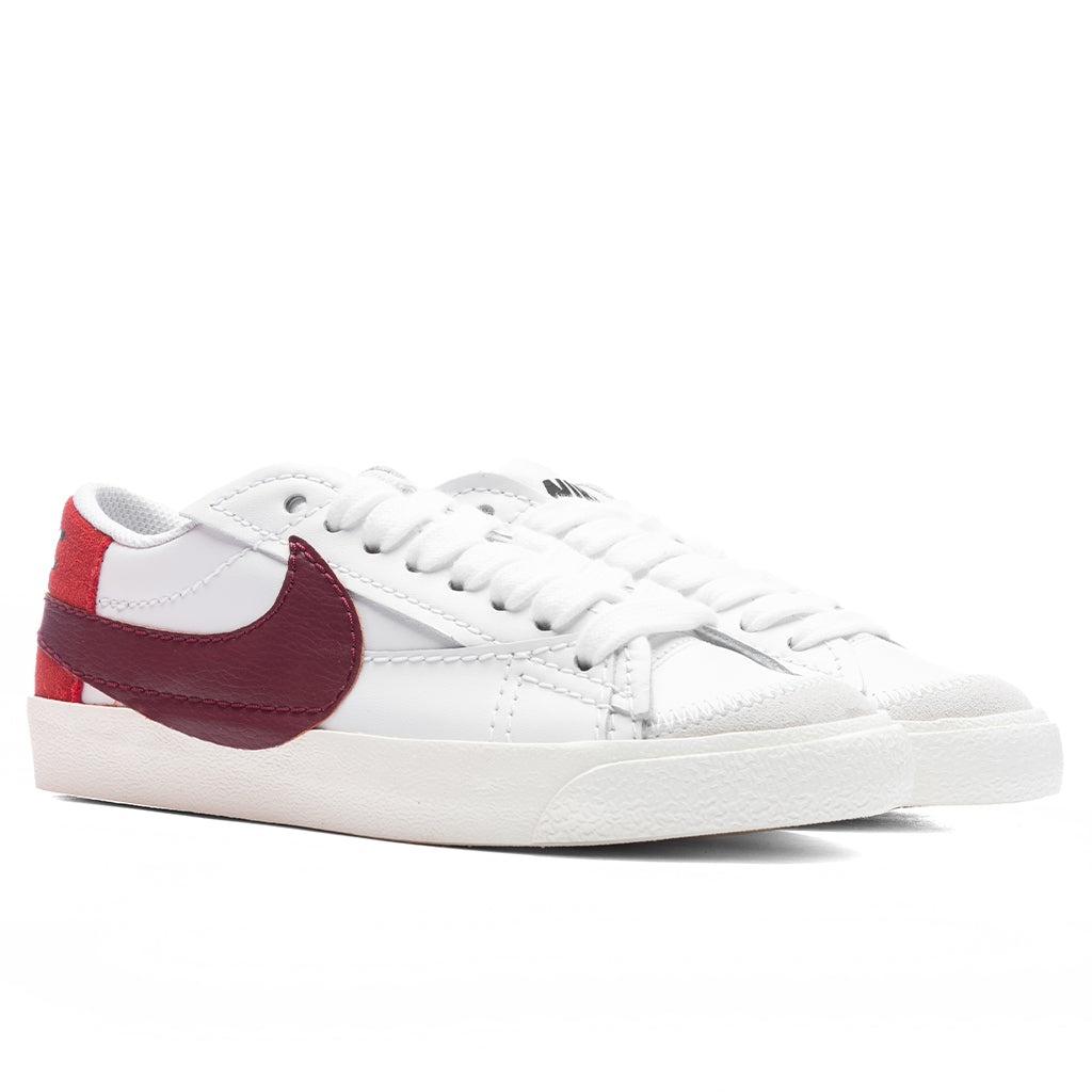 NIKE WOMEN'S BLAZER LOW '77 JUMBO - WHITE/DARK BEETROOT/CINNABAR/BLACK - 2