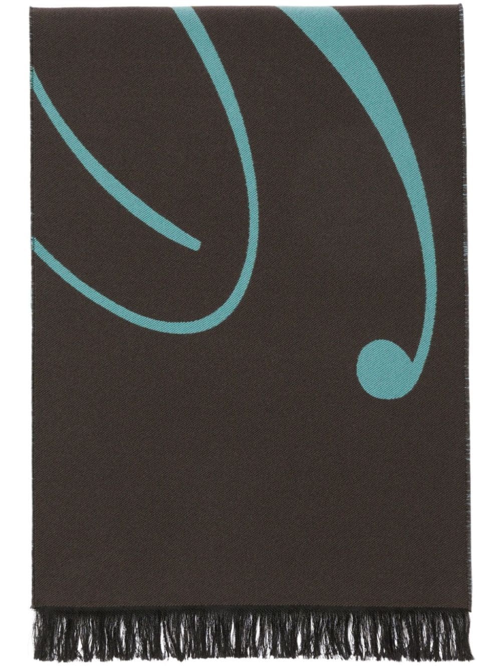 logo intarsia-knit wool-blend scarf - 1
