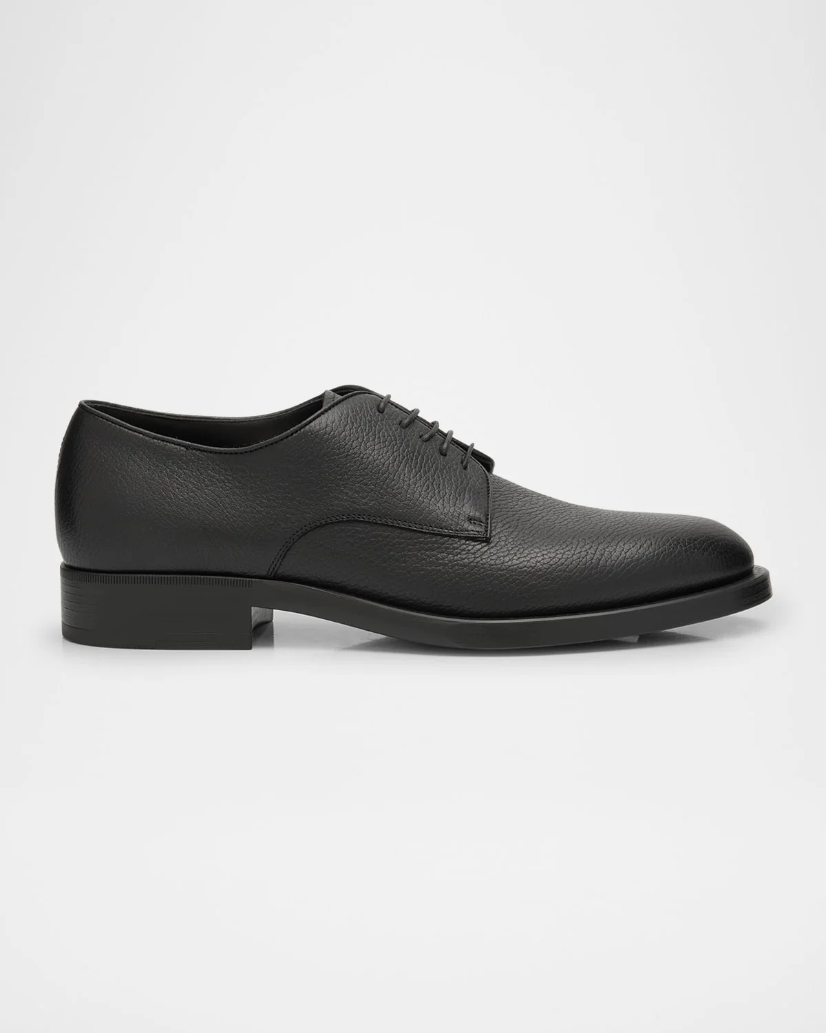 Men's Grained Leather Derby Shoes - 1