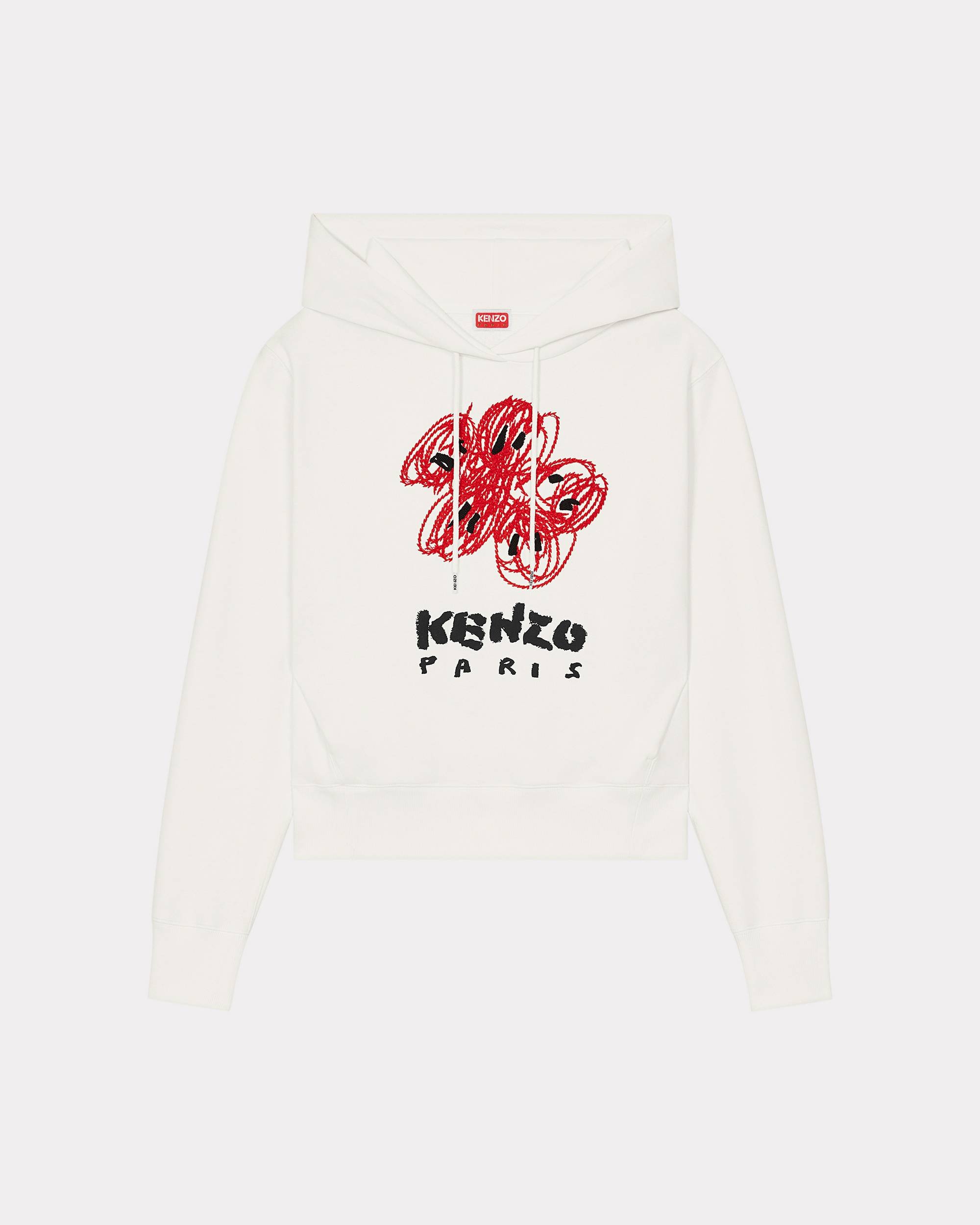 'KENZO Drawn Flowers' embroidered hooded sweatshirt - 1