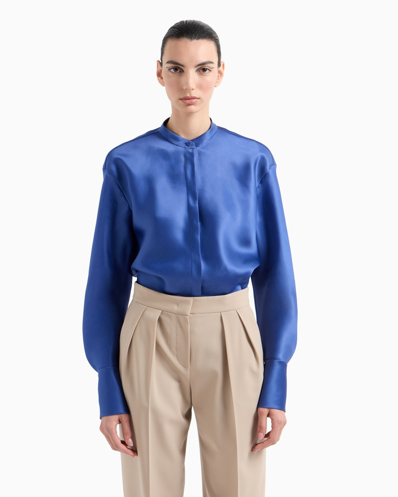 GIORGIO ARMANI LONG-SLEEVED SHIRT IN TRIPLE SILK GEORGETTE outlook