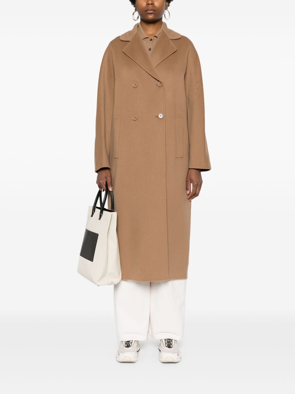 double-breasted virgin wool coat - 2