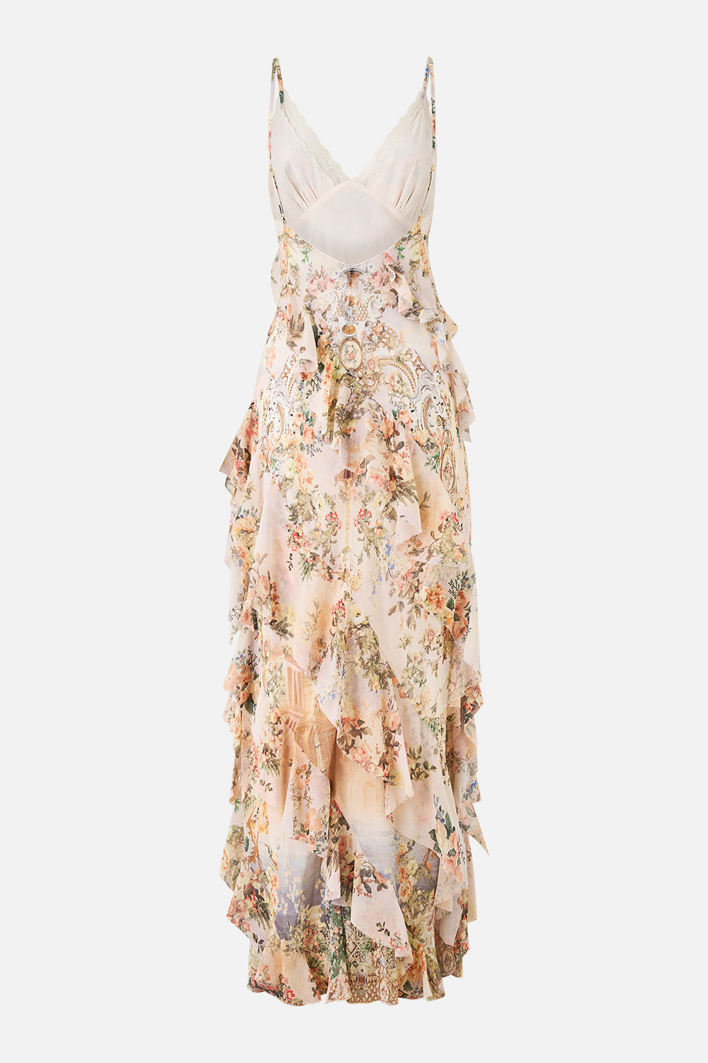 ASYMMETRICAL RUFFLE SLIP DRESS - 7