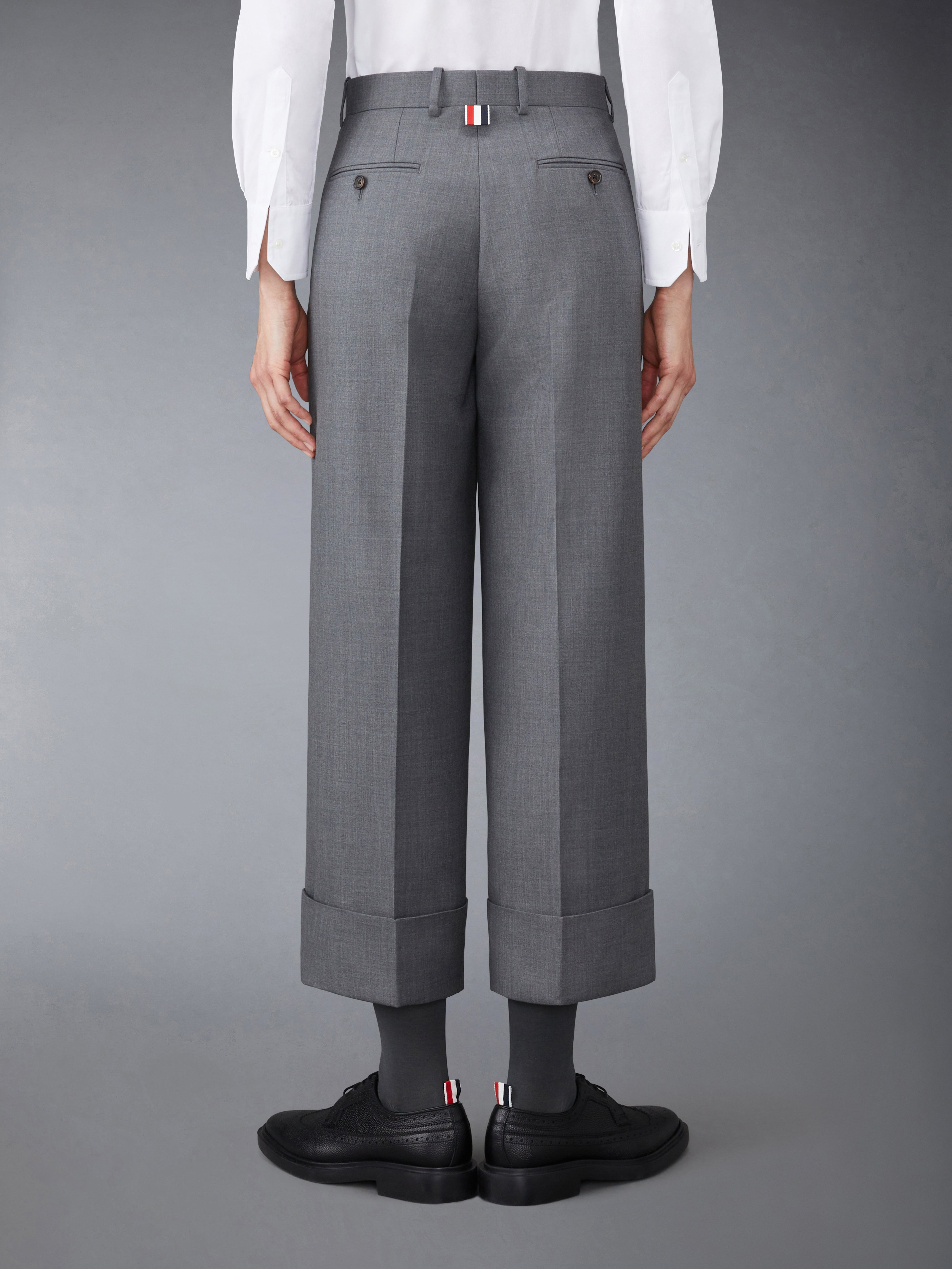 cuffed-hem cropped trousers - 2