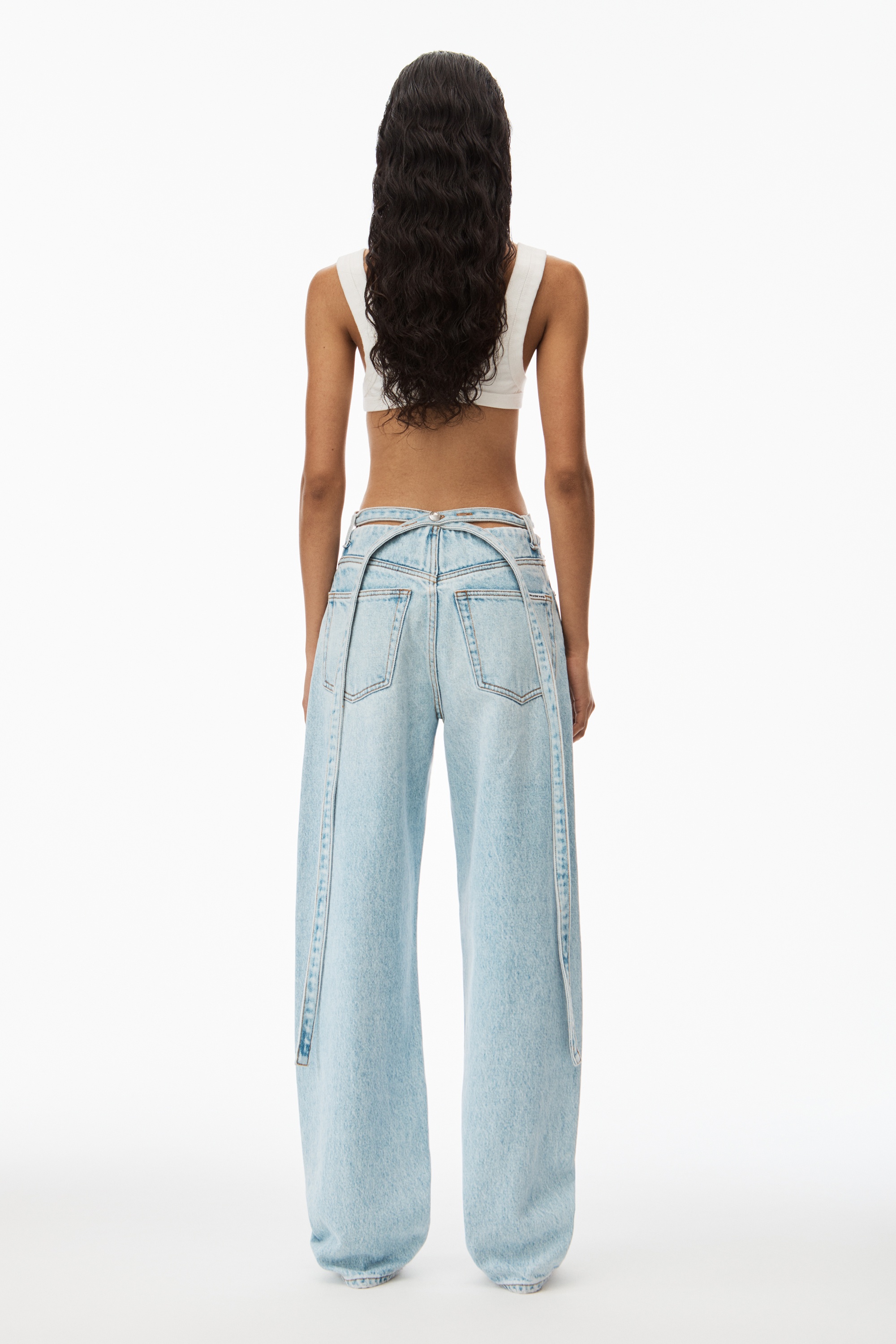 balloon denim jean with detached waistband - 5