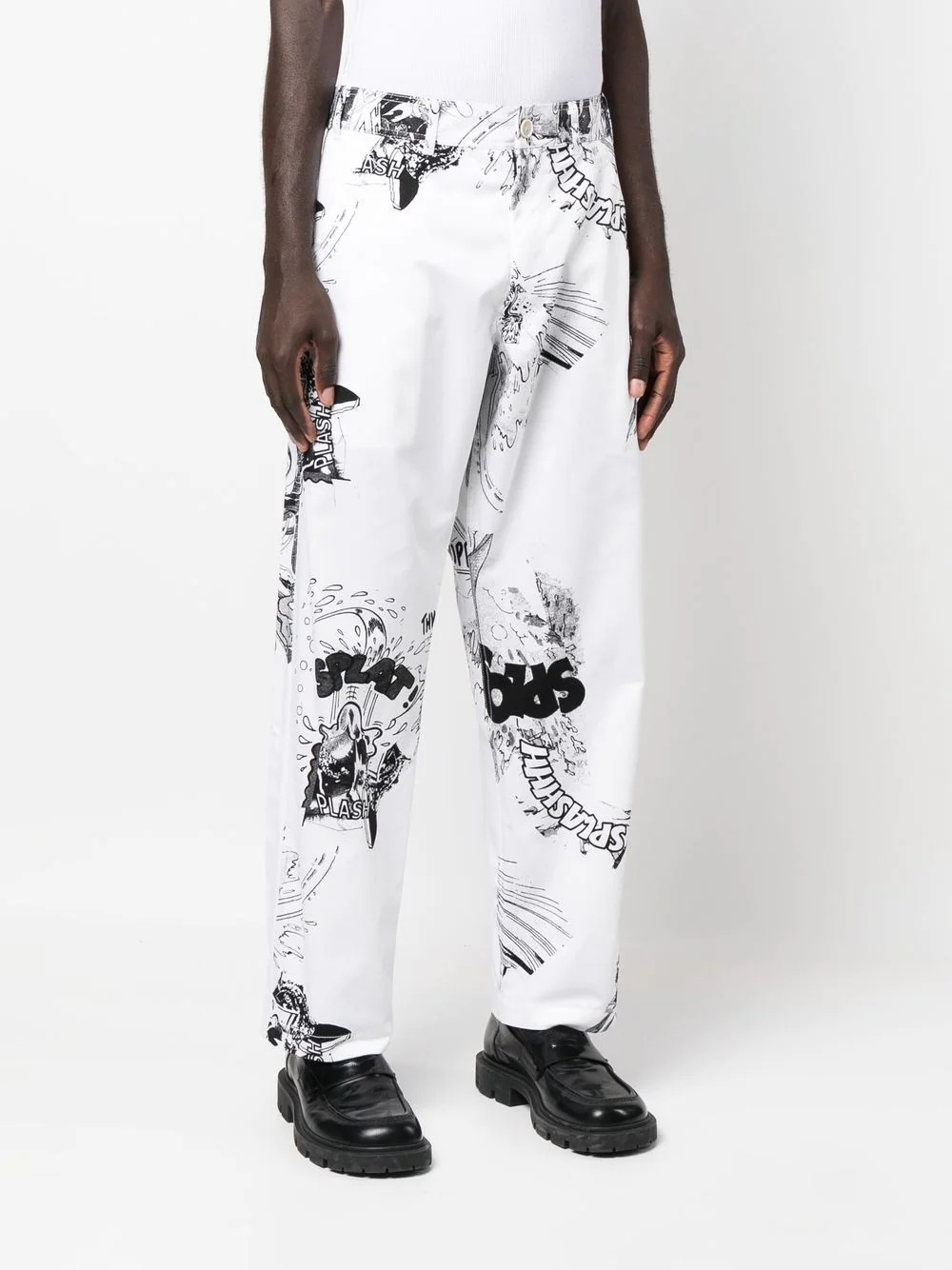 comic-print cotton trousers - 3