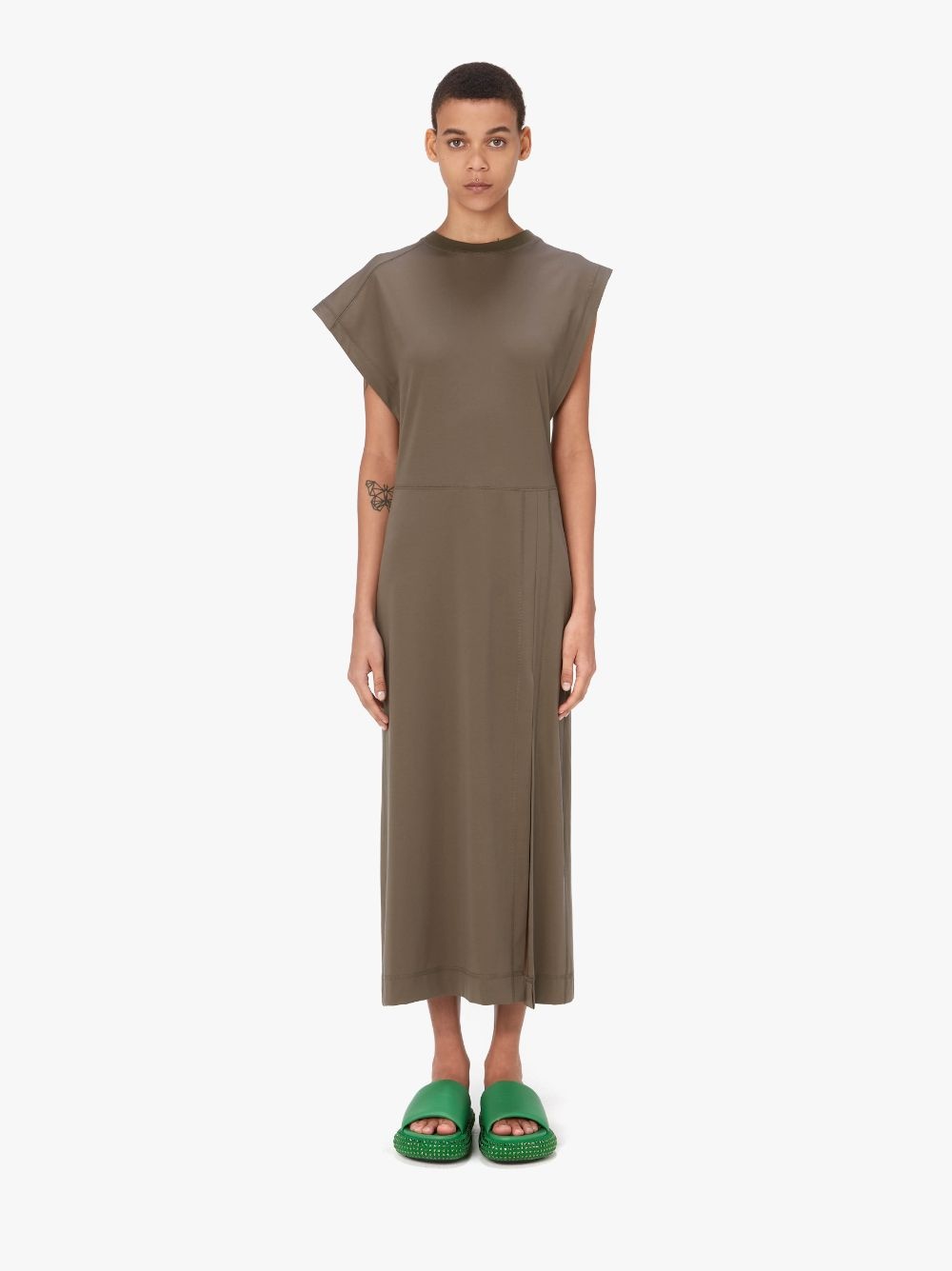 CAP SLEEVE SLIT DRESS - 2