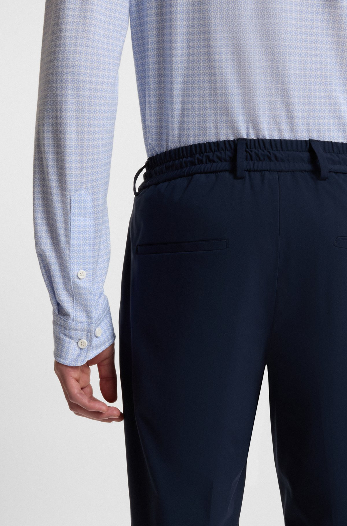 SLIM-FIT SHIRT IN PRINTED FLEX-WEAVE FABRIC - 6