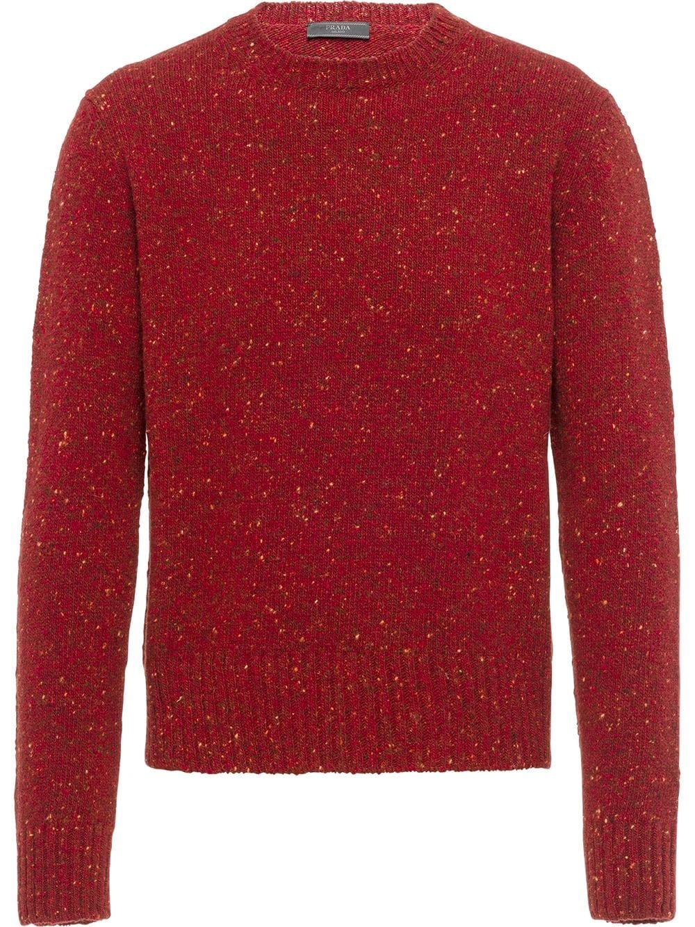 textured crew neck jumper - 1