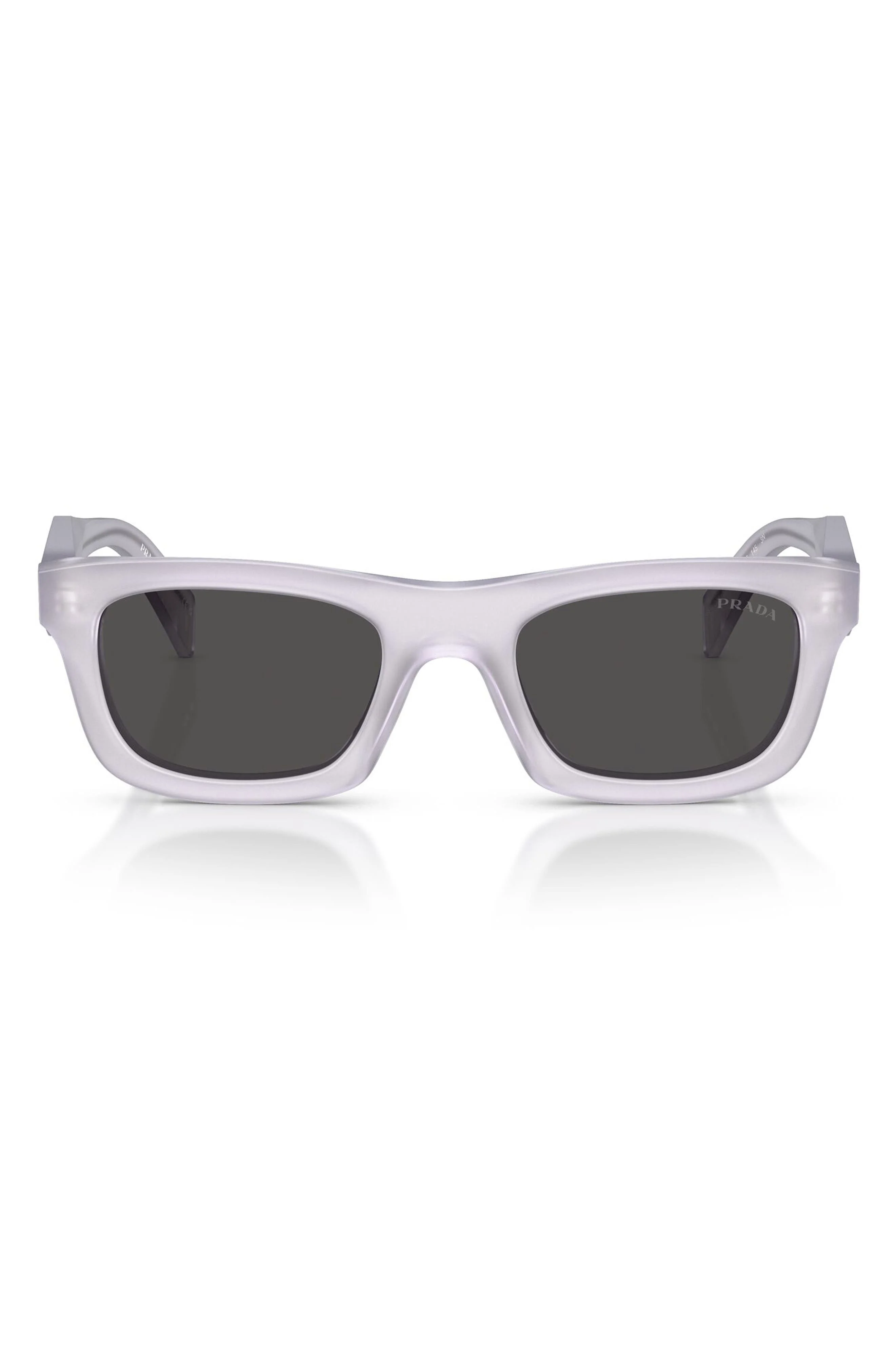 Prada 50mm Pillow Sunglasses in Frosted Ice /Dark Grey at Nordstrom - 1