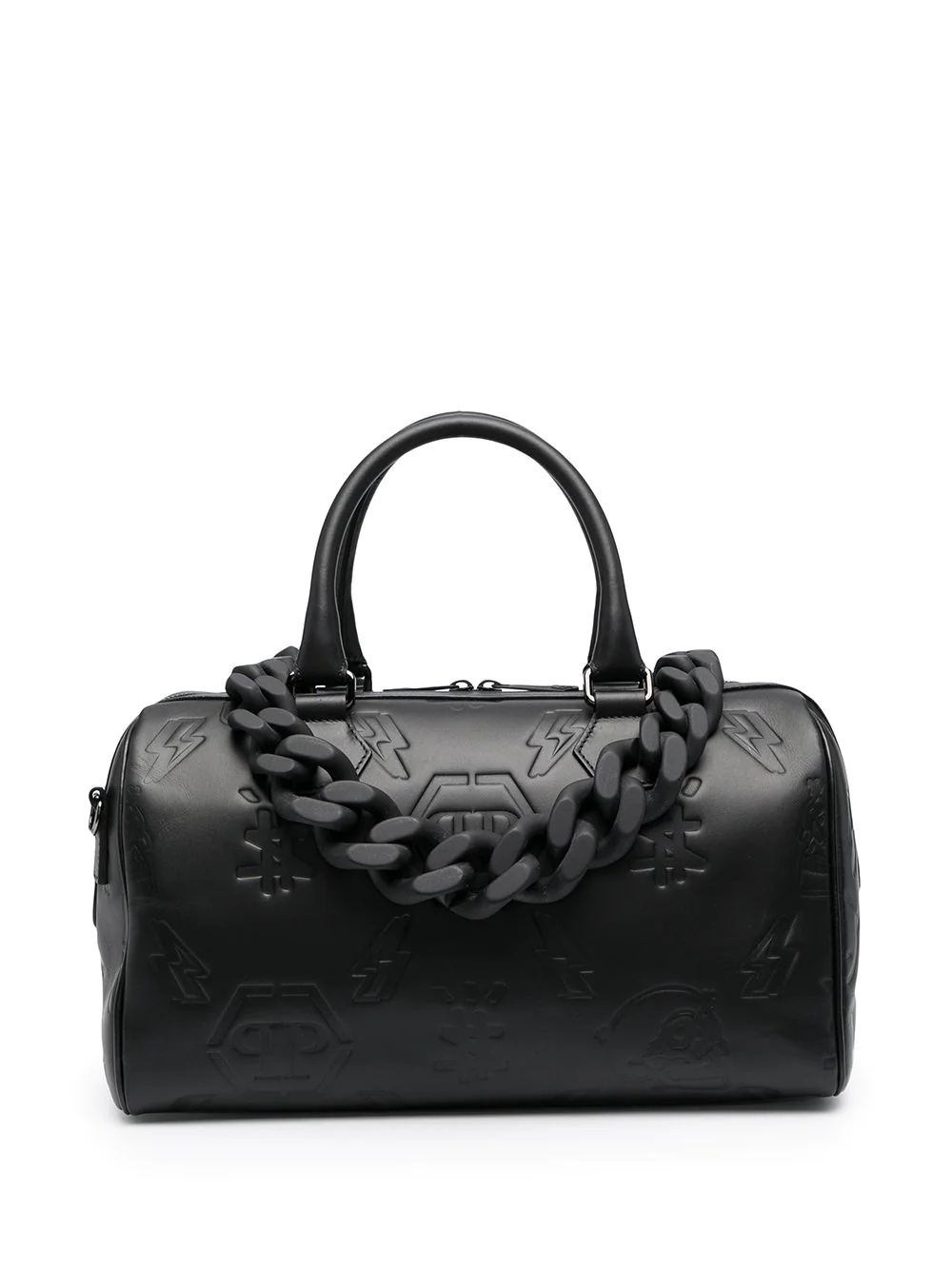 small debossed-motif leather holdall - 1