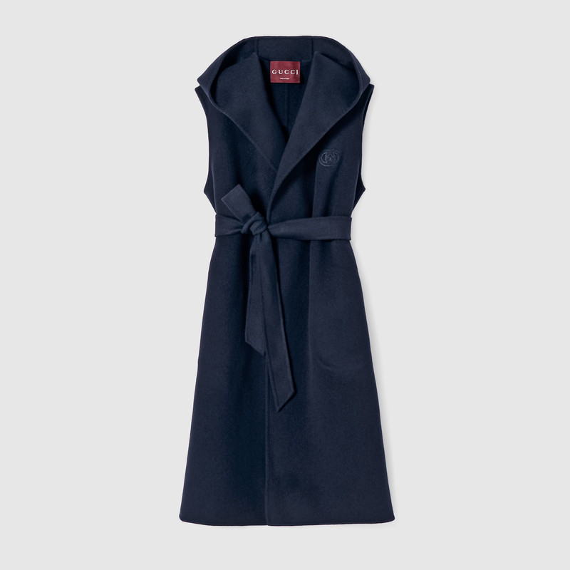 Wool sleeveless coat with embroidery 1