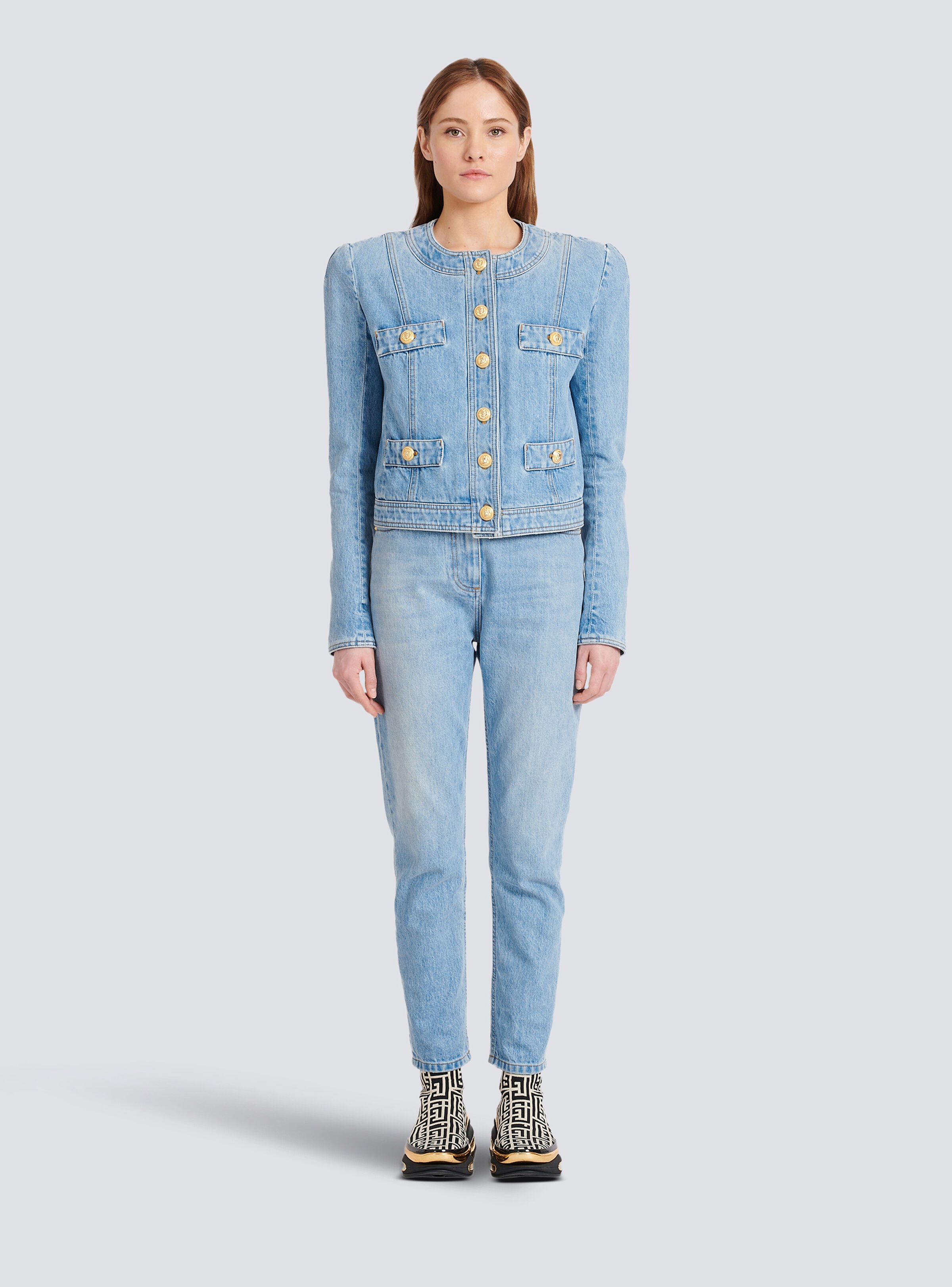Cropped denim jacket - 3