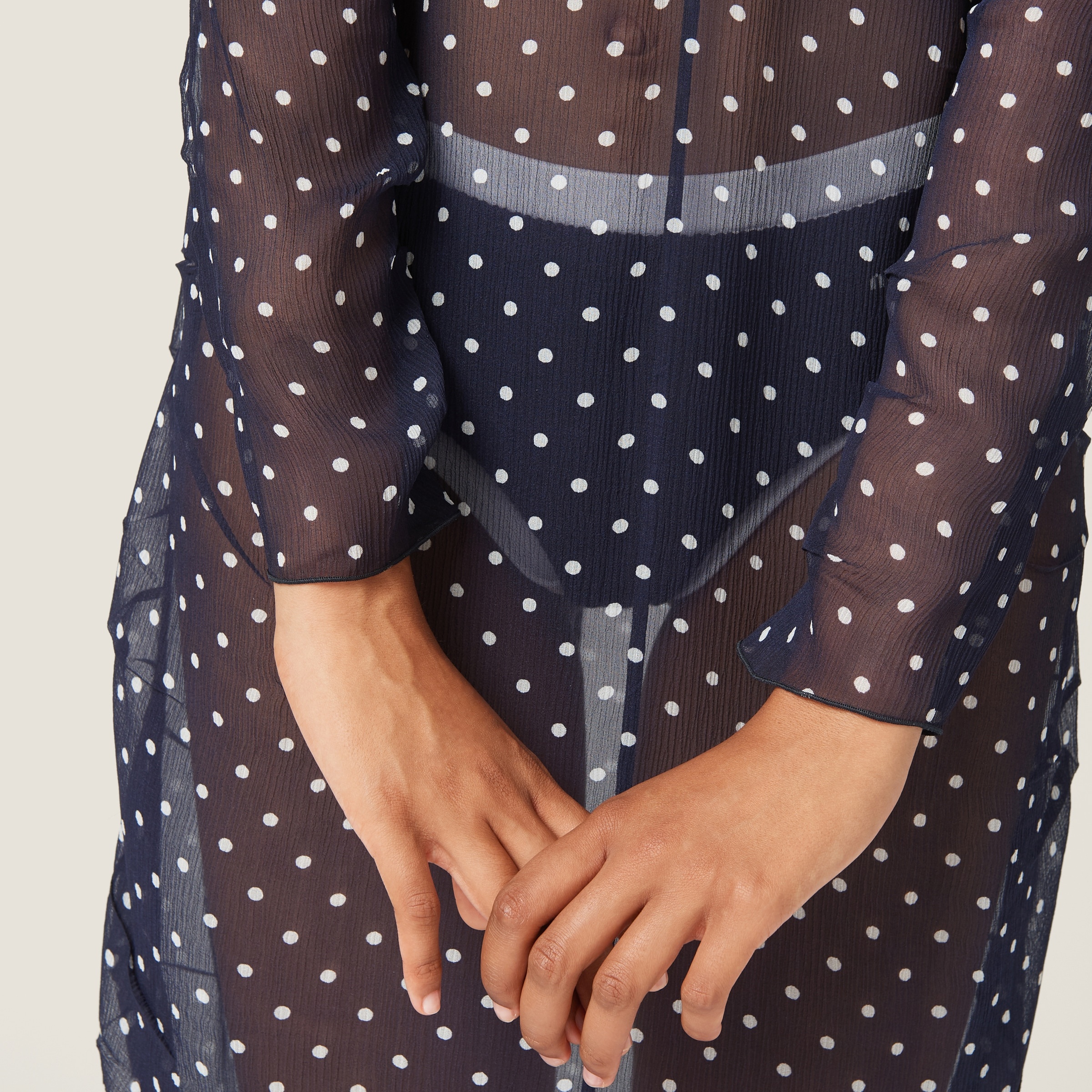 Polka-dot chiffon dress - 4