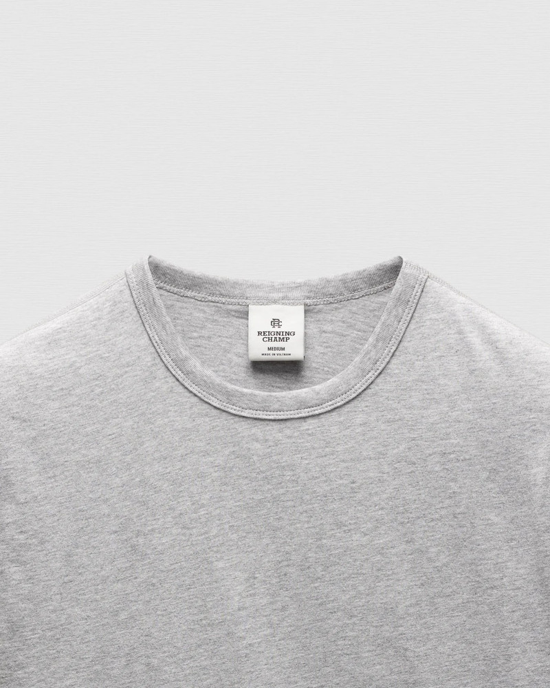 Reigning Champ RC Lightweight Jersey Slim T-Shirt - Heather Grey outlook